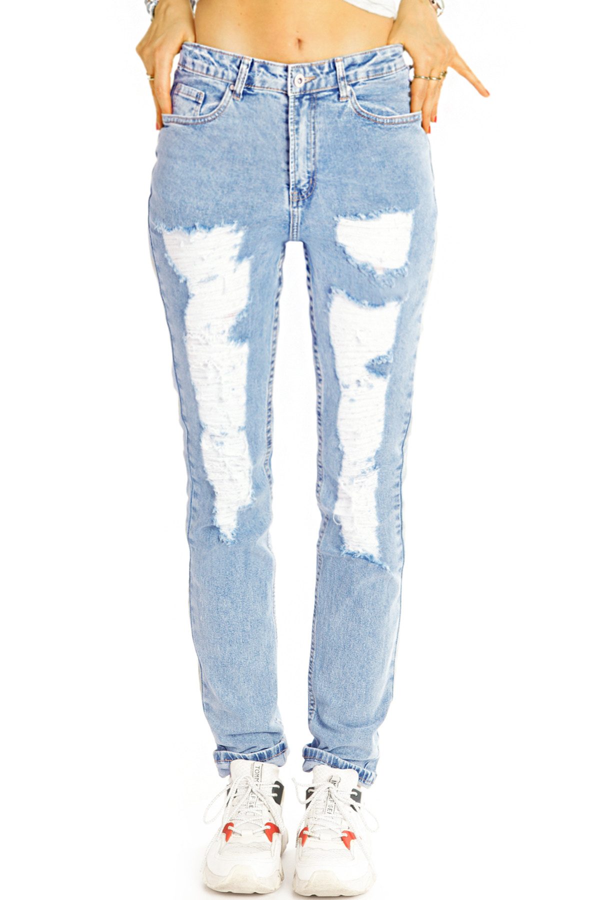 be styled Destroyed-Jeans Zerrissene skinny fit High Waist Jeans destroyed Hose - Damen - j24k High waist