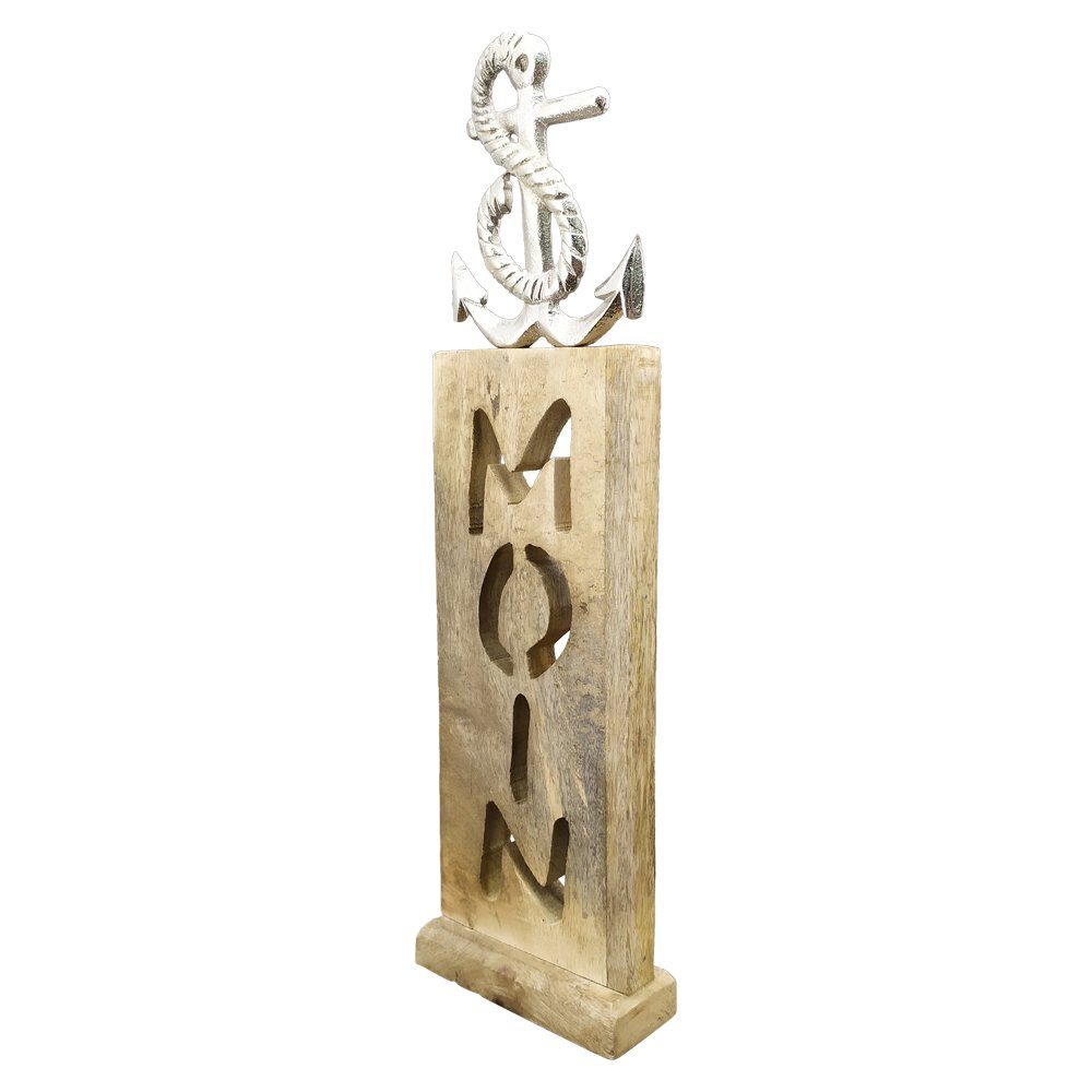 Schriftzug einen HOME Anker (1 St) Moin HOBBY aus Dekoaufsteller Dekofigur Metall aus matches21 Holz & und