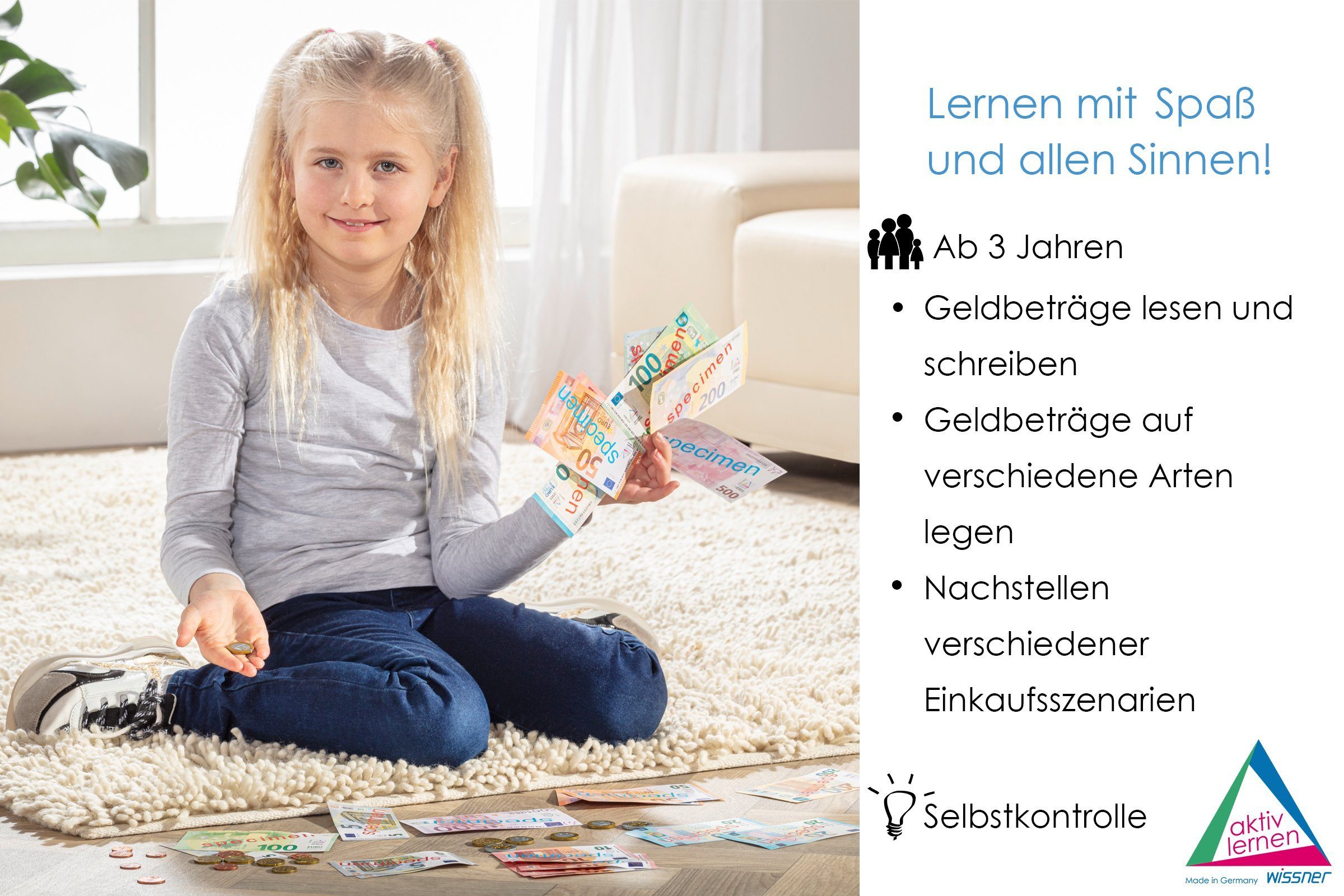 Wissner® aktiv lernen Lernspielzeug EURO-Spielgeld (44 Teile) (44-St)