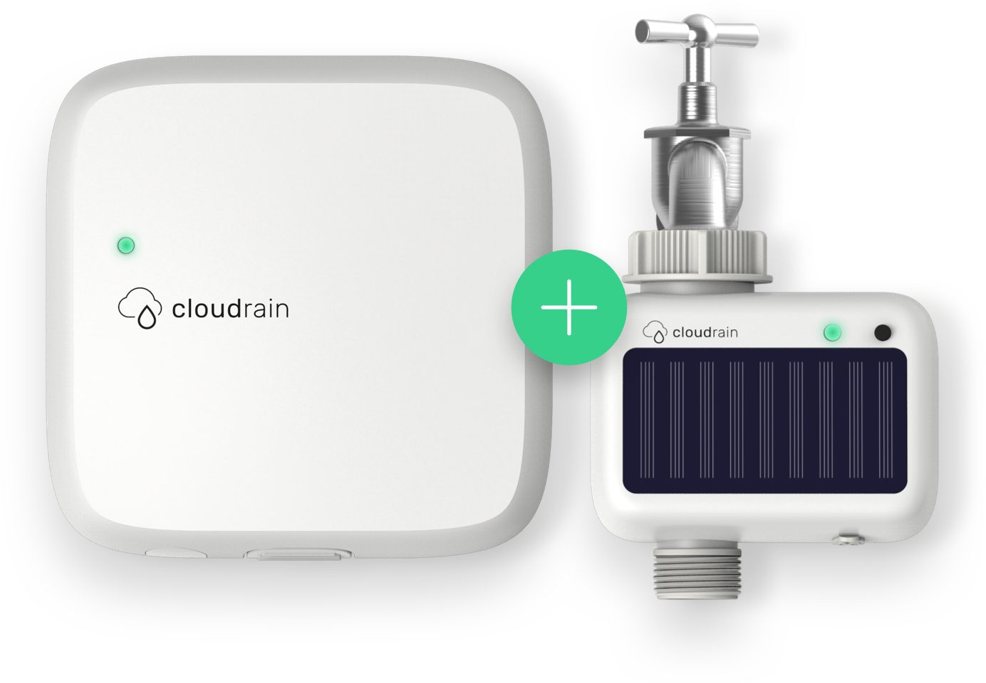 CloudRain Bewässerungscomputer Smarte Garten-Bewässerung per Funk & Solar, (Starter-Set, 2-tlg)