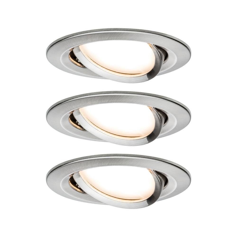 Paulmann LED Einbauleuchte LED Einbauleuchte 3-Step-Dim Coin Basisset schwenkbar rund 93483, Dimmbar über Lichtschalter, Schwenkbar, Geringe Einbautiefe