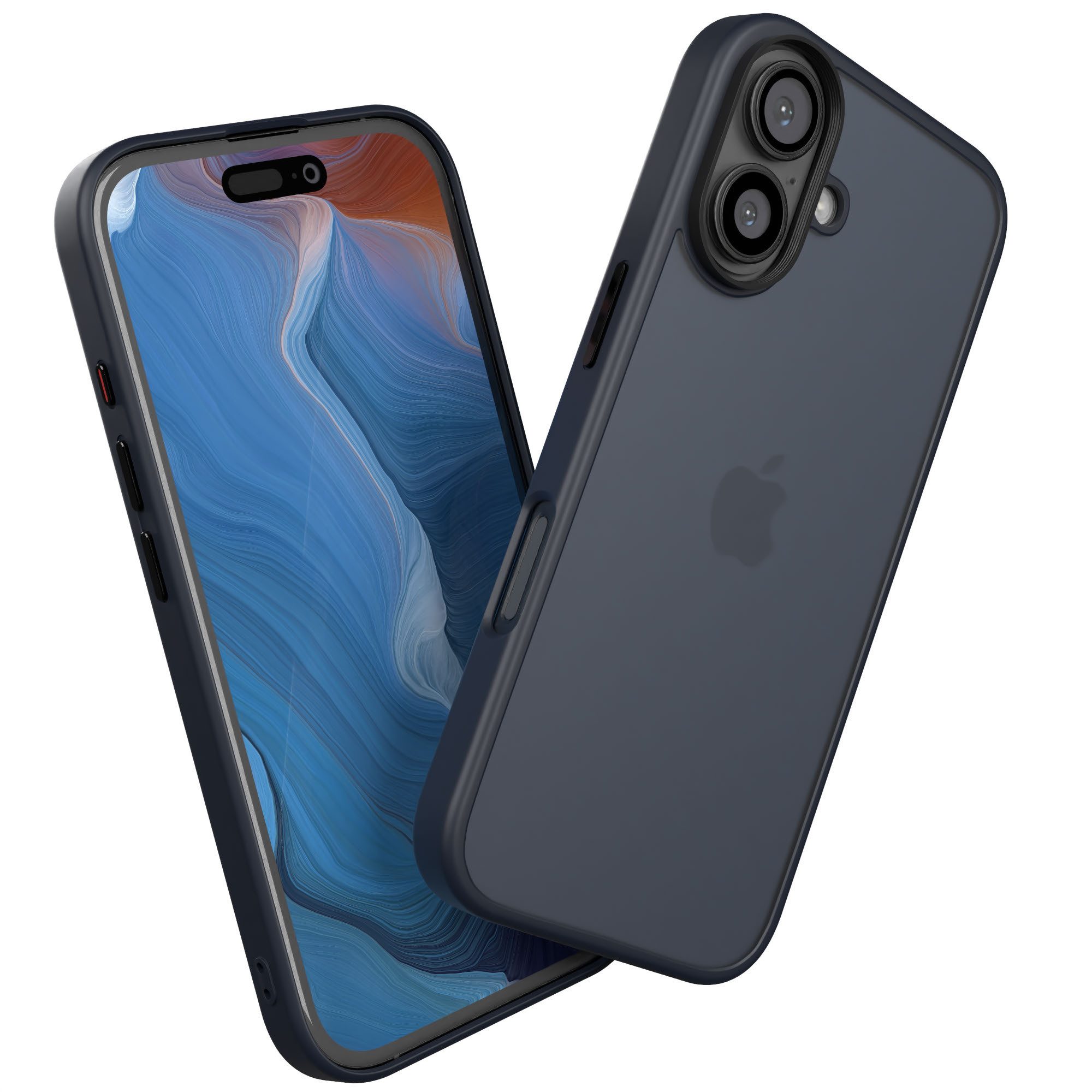 EAZY CASE Handyhülle Outdoor Case für Apple iPhone 16 6,1 Zoll, Hülle kompatibel mit Qi & Magsafe Robust Back Cover Blau / Nachtblau