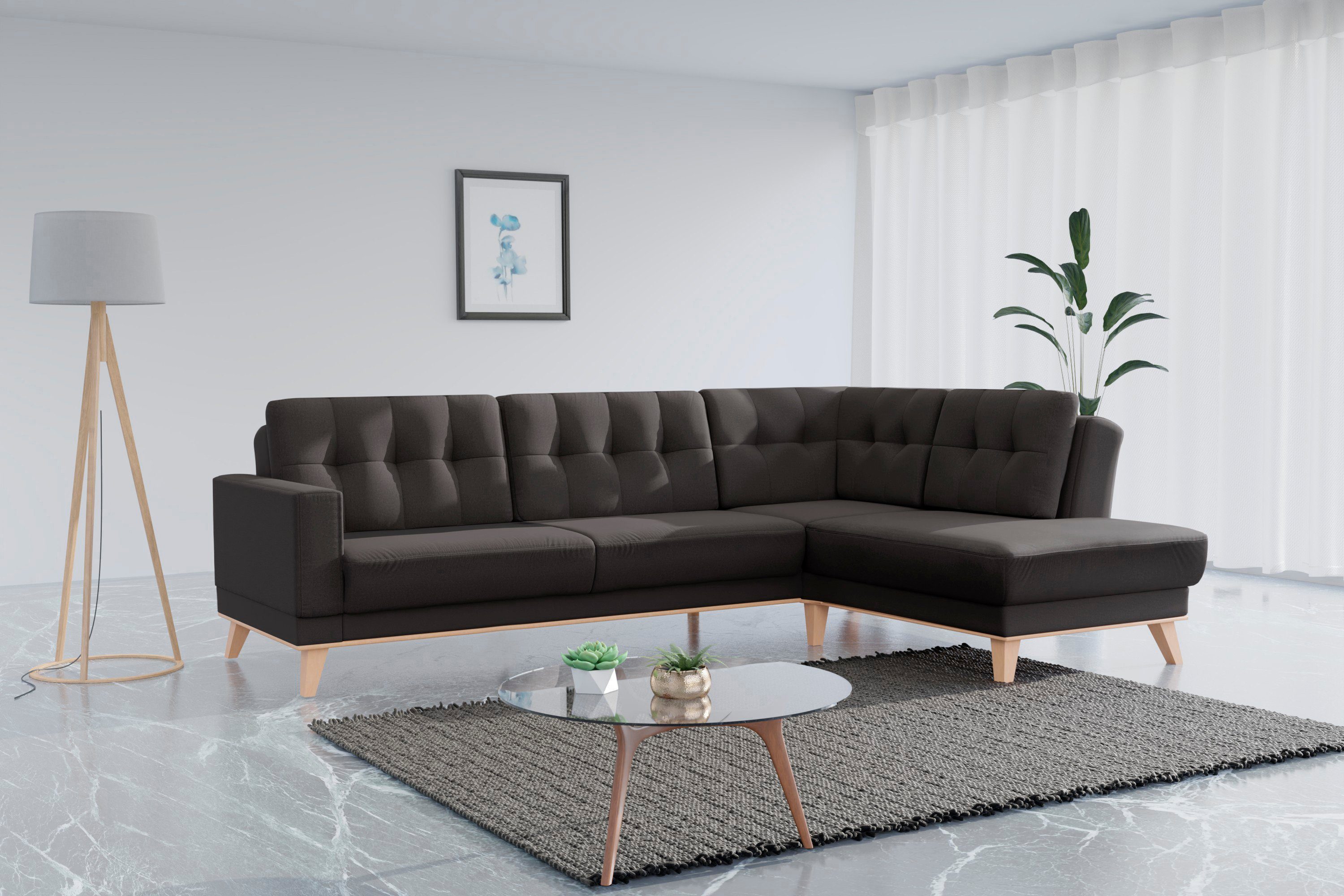 sit&more Ecksofa Lavida, Bettkasten mit wahlweise Kippfunktion und