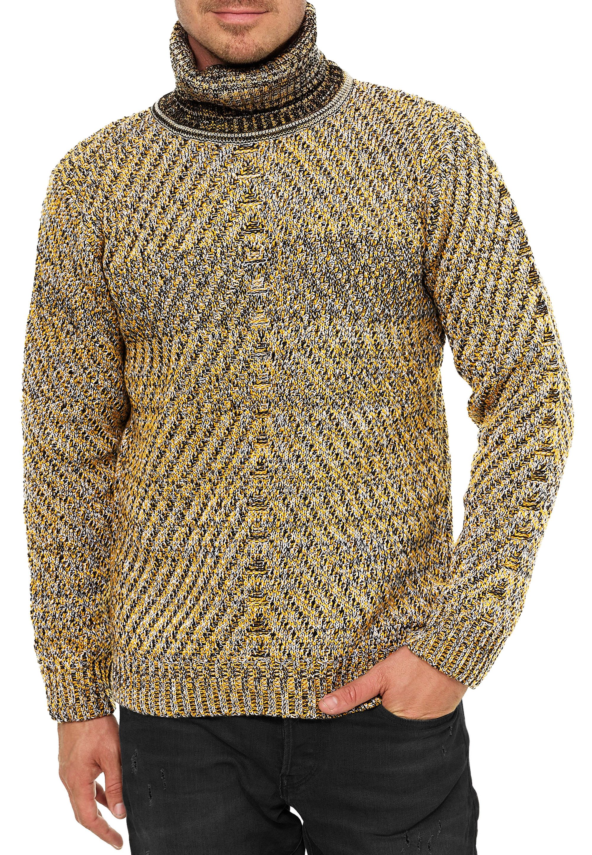 R-NEAL Rollkragenpullover Rollkragen Strick Pullover Casual Freizeit Grob-S günstig online kaufen