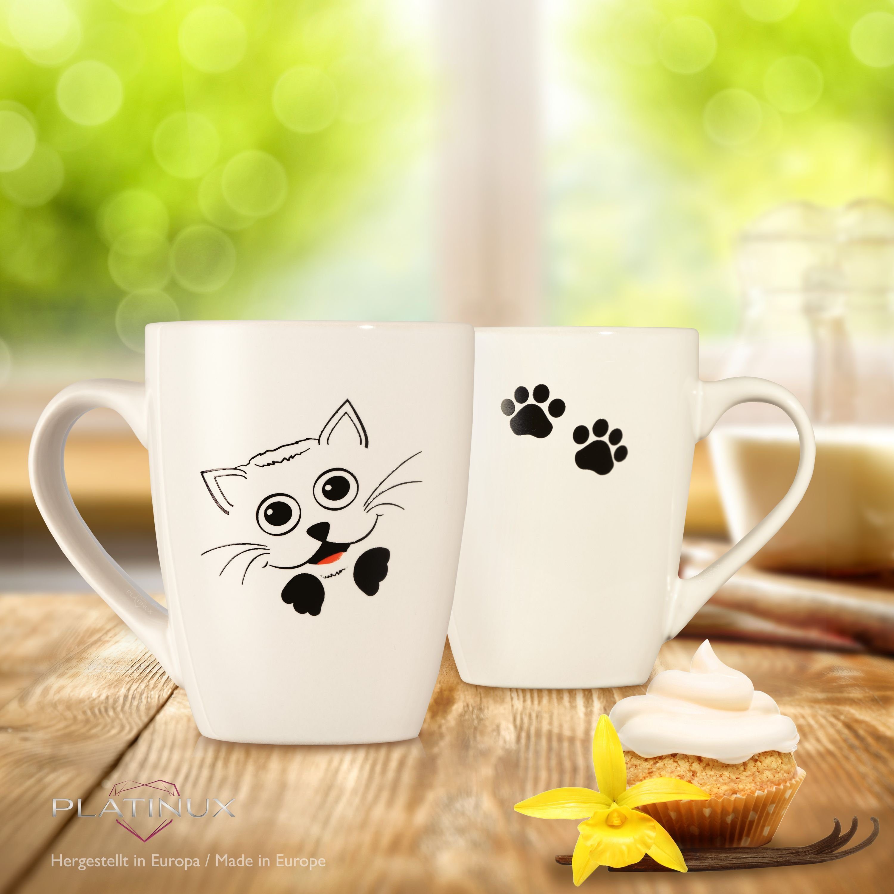 Motiv 250ml, Griff Keramik Keramik, PLATINUX Kaffeetasse Katzen (max. Tasse mit Tasse "Felix" Kaffeebecher Teetasse mit 300ml) Teebecher
