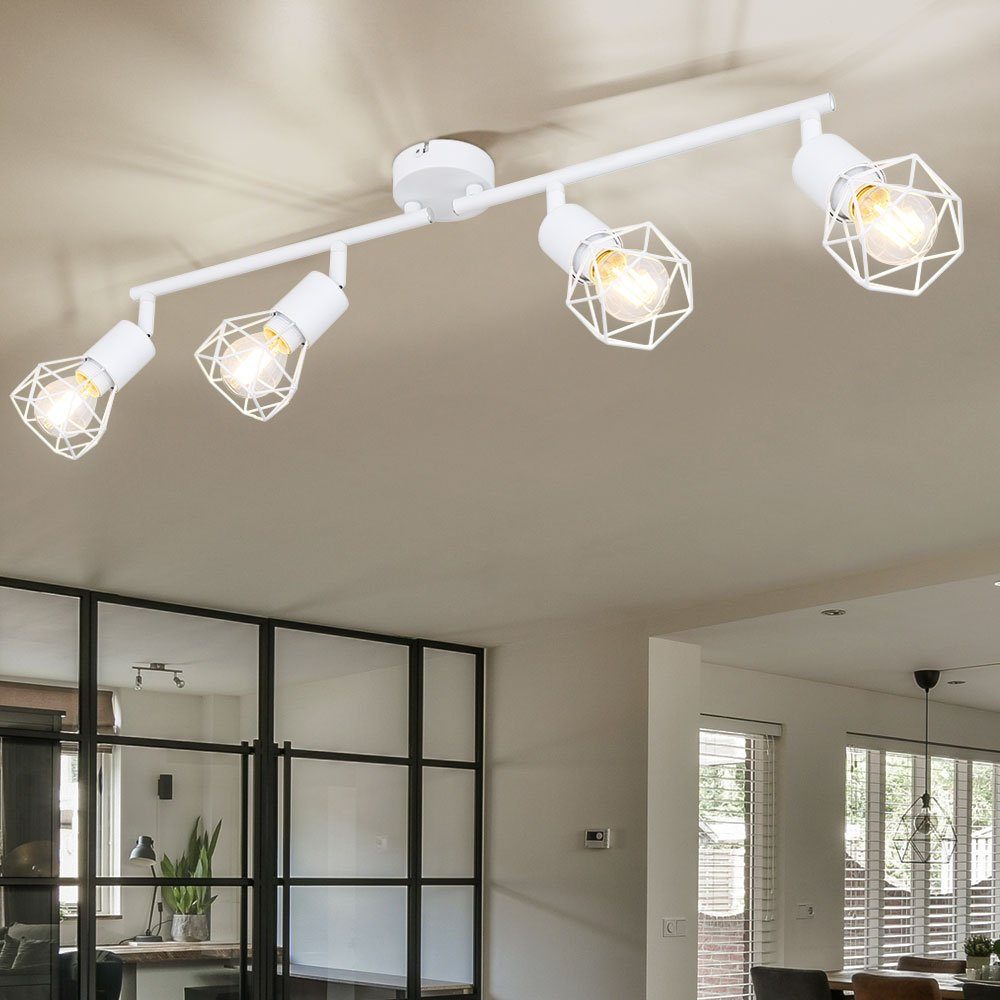 etc-shop LED Deckenleuchte, Leuchtmittel nicht inklusive, VINTAGE Decken Leuchte Ess Zimmer Beleuchtung Käfig Spot Strahler