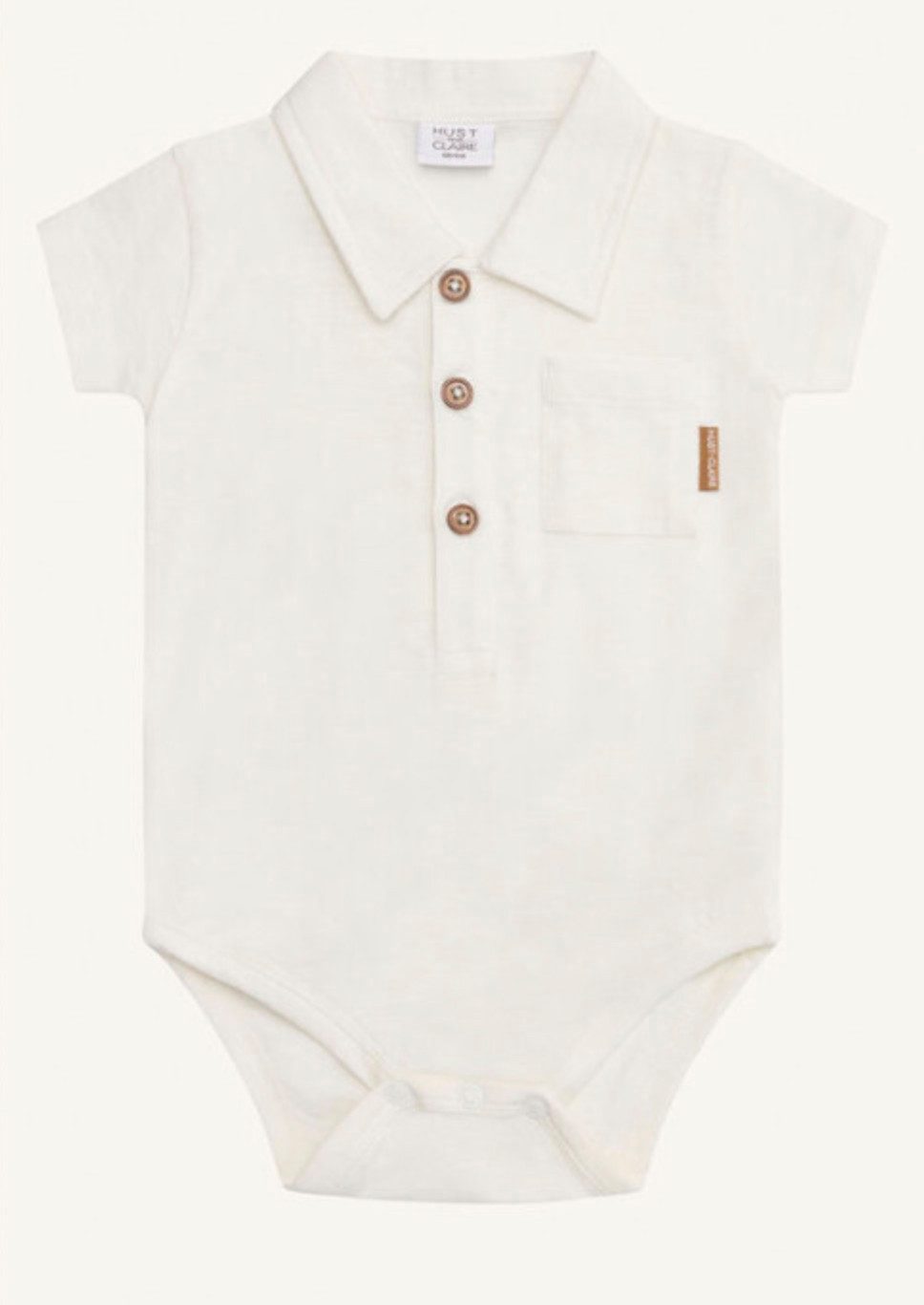 Hust & Claire Hemdbody Baby Bodyhemd Bio-Baumwolle – Kurzarm Body mit Kragen