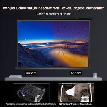 ZCGIOBN 5G WLAN Android TV Portabler Projektor (1100 lm, 16000:1, 1920x1080 px, Mit trapezförmiger Korrektur, HDR10+/MEMC/4D/4P)