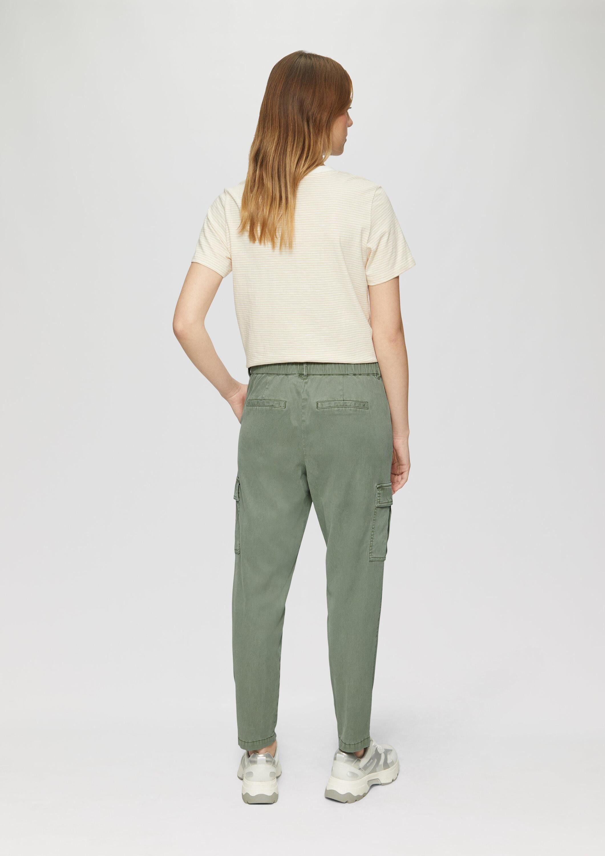 s.Oliver 7/8-Hose Hose Strukturierte Jogpants mit Cargo-Taschen aus Viskosemix