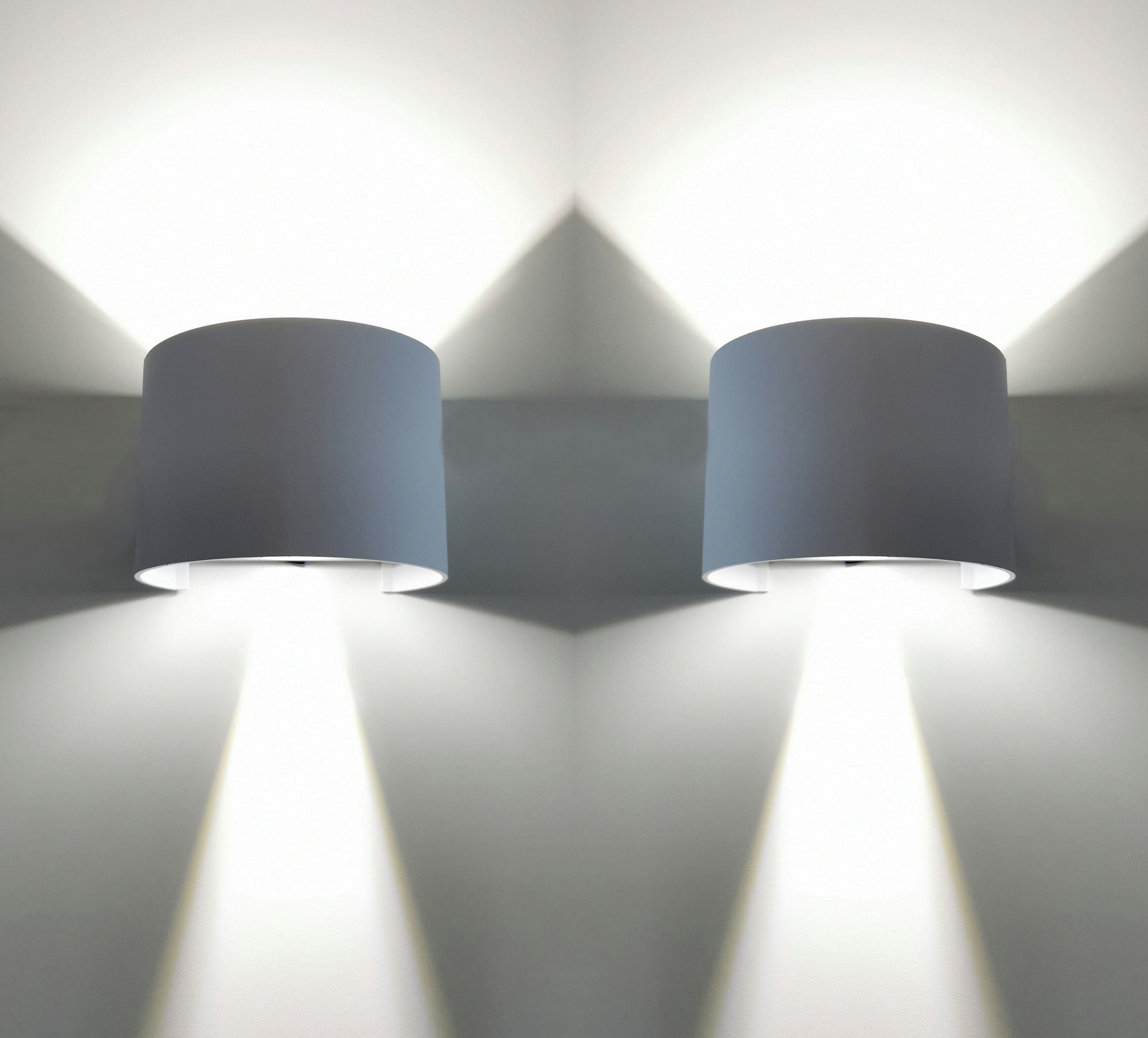 TRANGO LED AußenWandleuchte, 2er Pack 3035T IP44 Up & Down