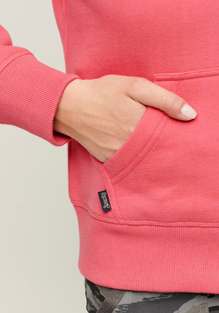 Superdry Kapuzensweatjacke ESSENTIAL LOGO ZIP HOODIE mit Logostickerei