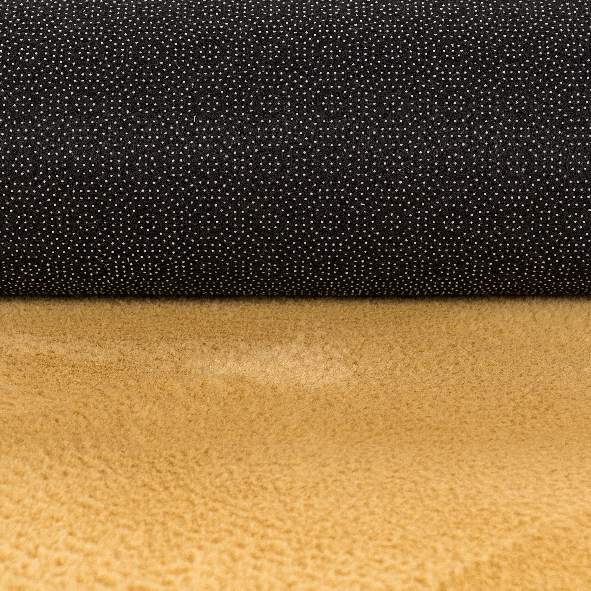 Carpetia Fellteppich Kunstfell Hasenfell-Optik, rund, Höhe: 10 mm, seidig weich & flauschig mit dichter Kurzflorstruktur