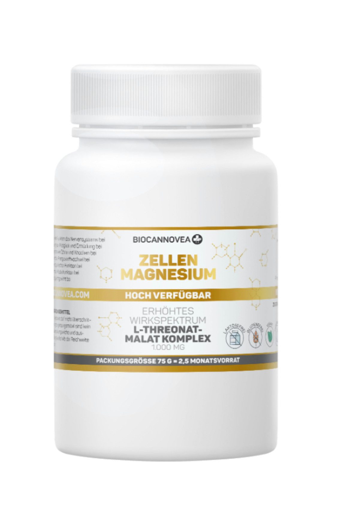 BIOCANNOVEA Magnesium L-Threonat-Malat-Komplex Pulver, 75 g