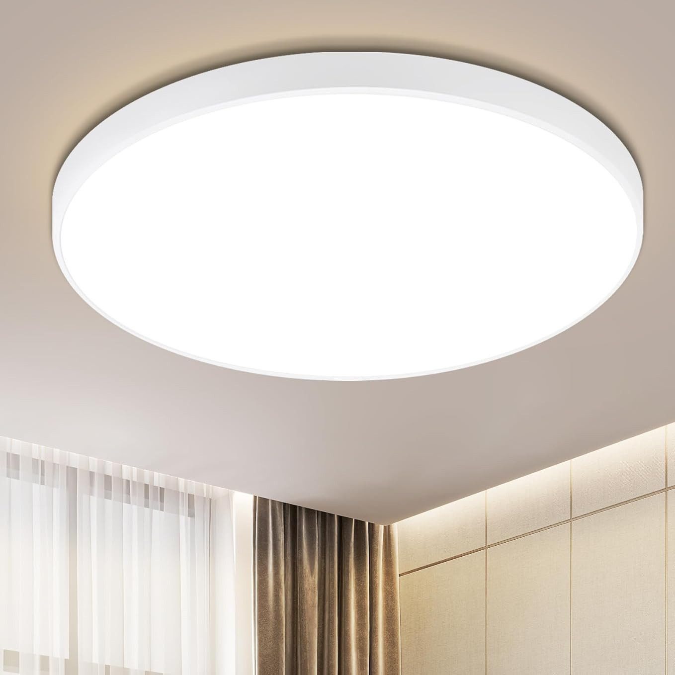 Nettlife LED Panel Deckenleuchte 21cm 3000k Flaches Design, LED fest integr günstig online kaufen