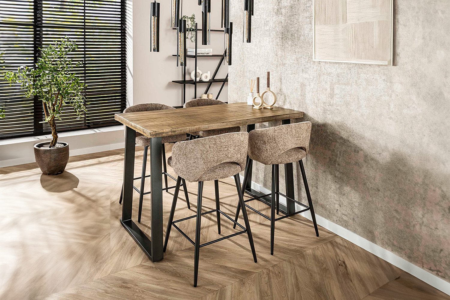 KAWOLA Stehtisch FINA, Stehtisch Mangoholz massiv natur