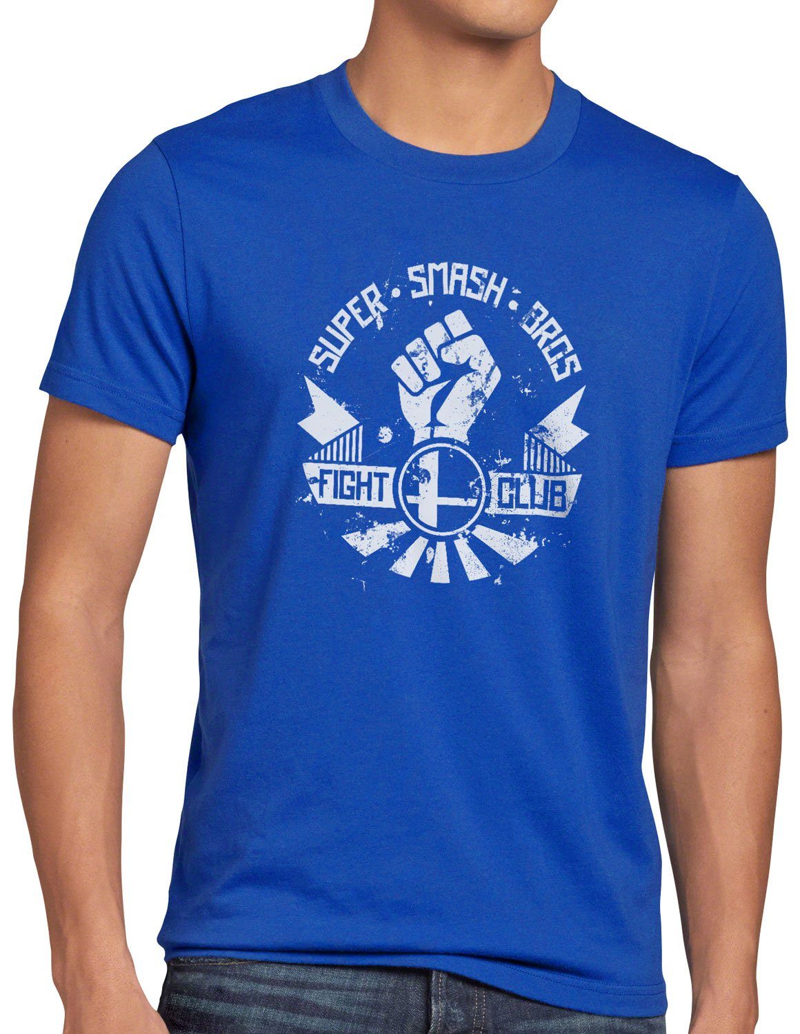 style3 Print-Shirt Herren T-Shirt Smash Pro ultimate brawl switch blau