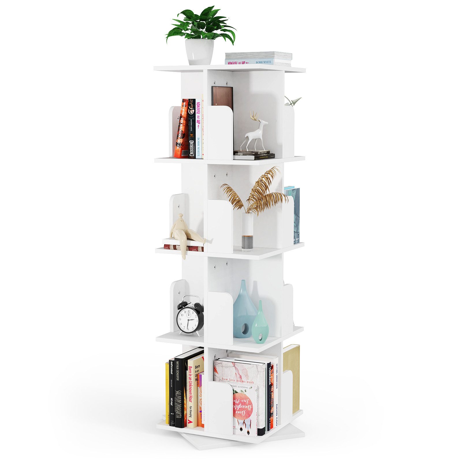 Bücherregal Drehbares Bücherregal, Bodenstehendes Bücherregal Aufbewahrungsregal