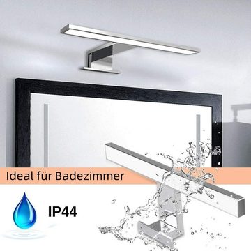 WILGOON Spiegelleuchte LED Wandleuchte Spiegellampe, Badleuchte, LED fest integriert, kaltweiß, 230V Aufbauleuchte + Klemmleuchte, Aluminium Schminklicht Spiegellampe