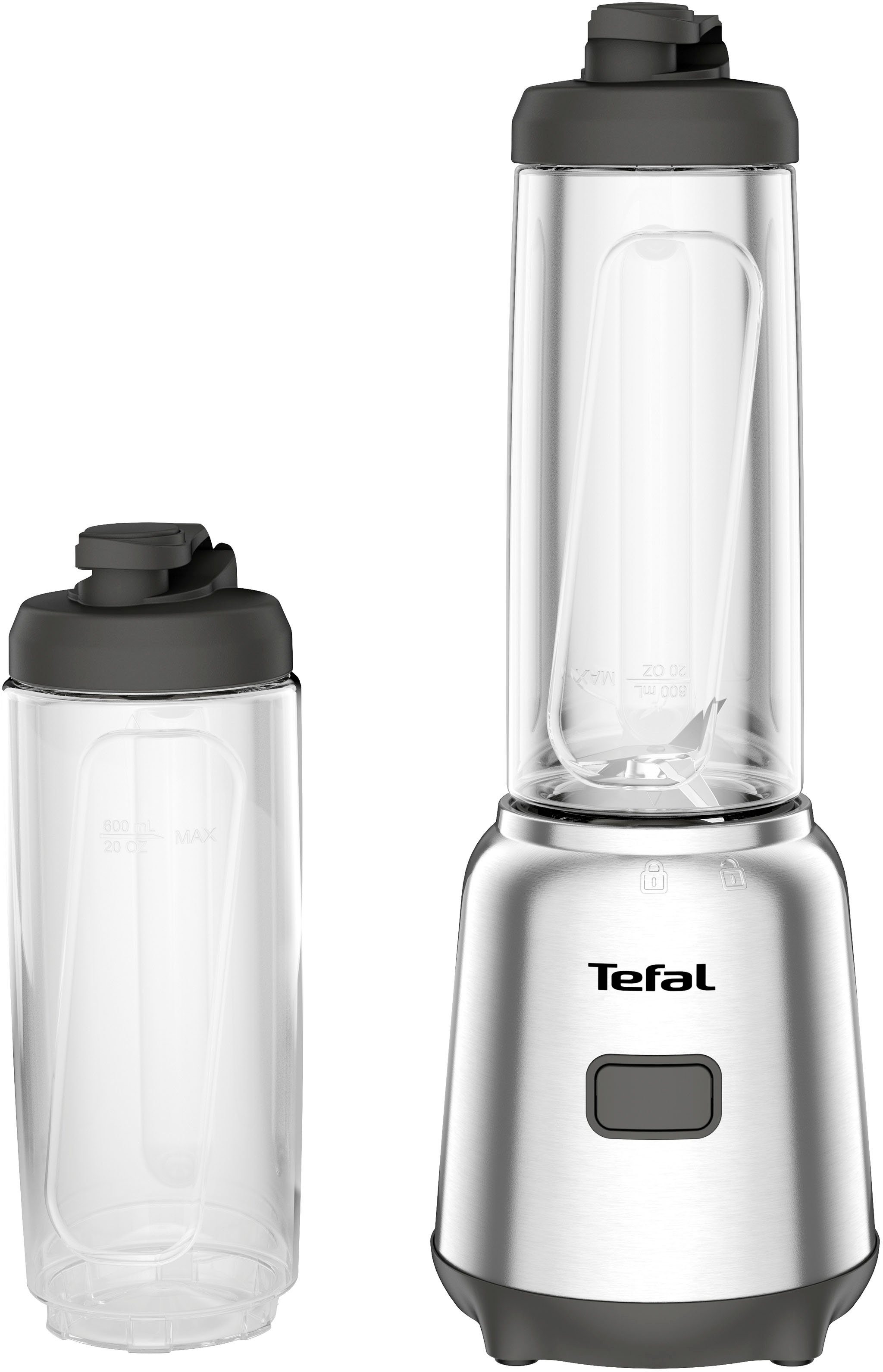 Tefal Standmixer BL15FD Mix & Move Smoothie-Maker, 300 W, 2 Flaschen To-Go in Premium Tritan, abnehmbare Klingen