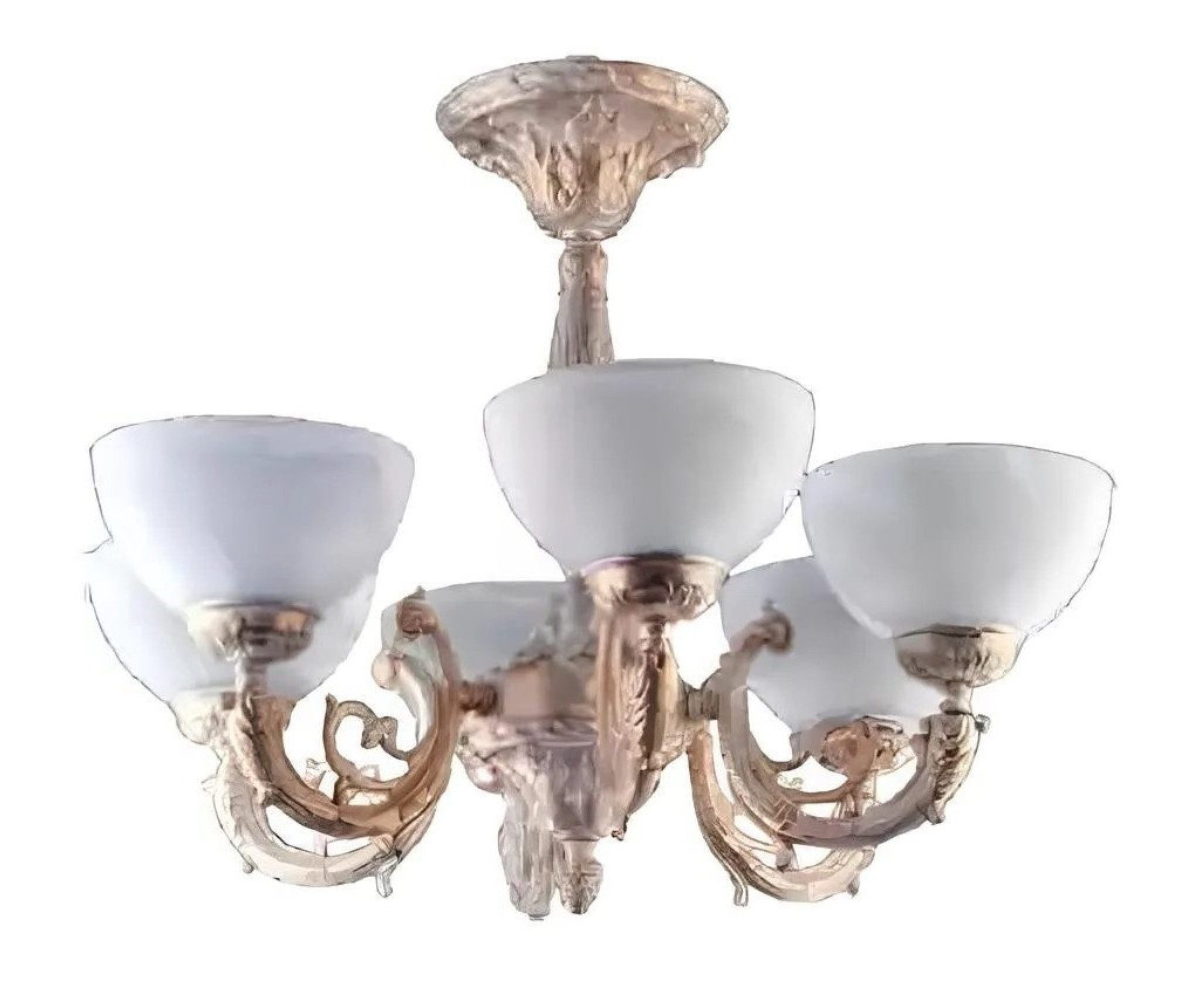 Xlmoebel Hängeleuchte Kronleuchter aus Glas in Beige mit elegantem Design, Hergestellt in Europa
