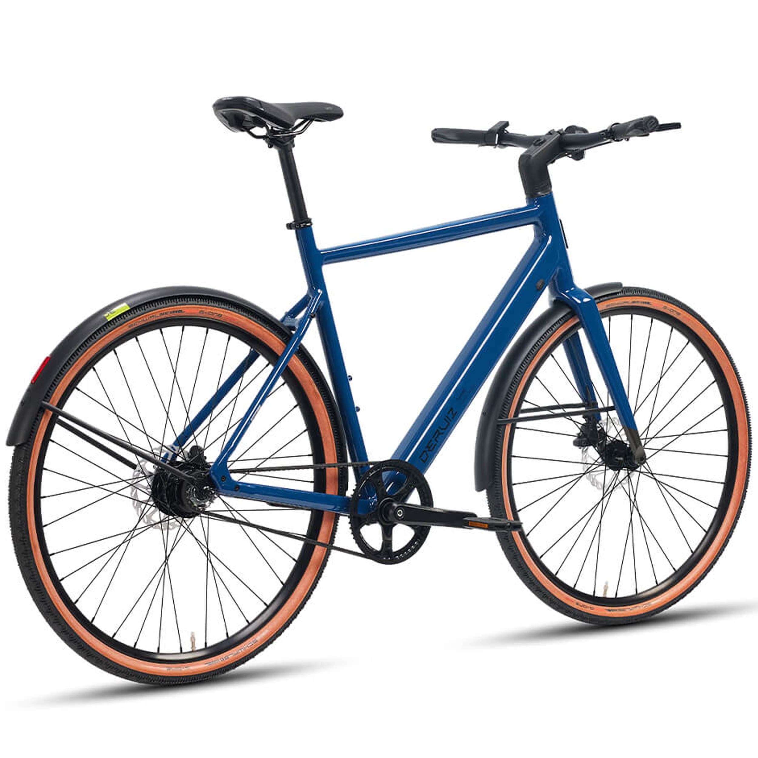 DERUIZ E-Bike Cityrad 28 Zoll, bis zu 110km, Riemenantrieb, mit Bluetooth und APP, 10 Gang Shimano Deore RD-M6000-SGS Schaltwerk, Heckmotor, 360 Wh, 120Lux Frontlicht, Kadenz- und Drehmomentsensor, bis zu 140kg