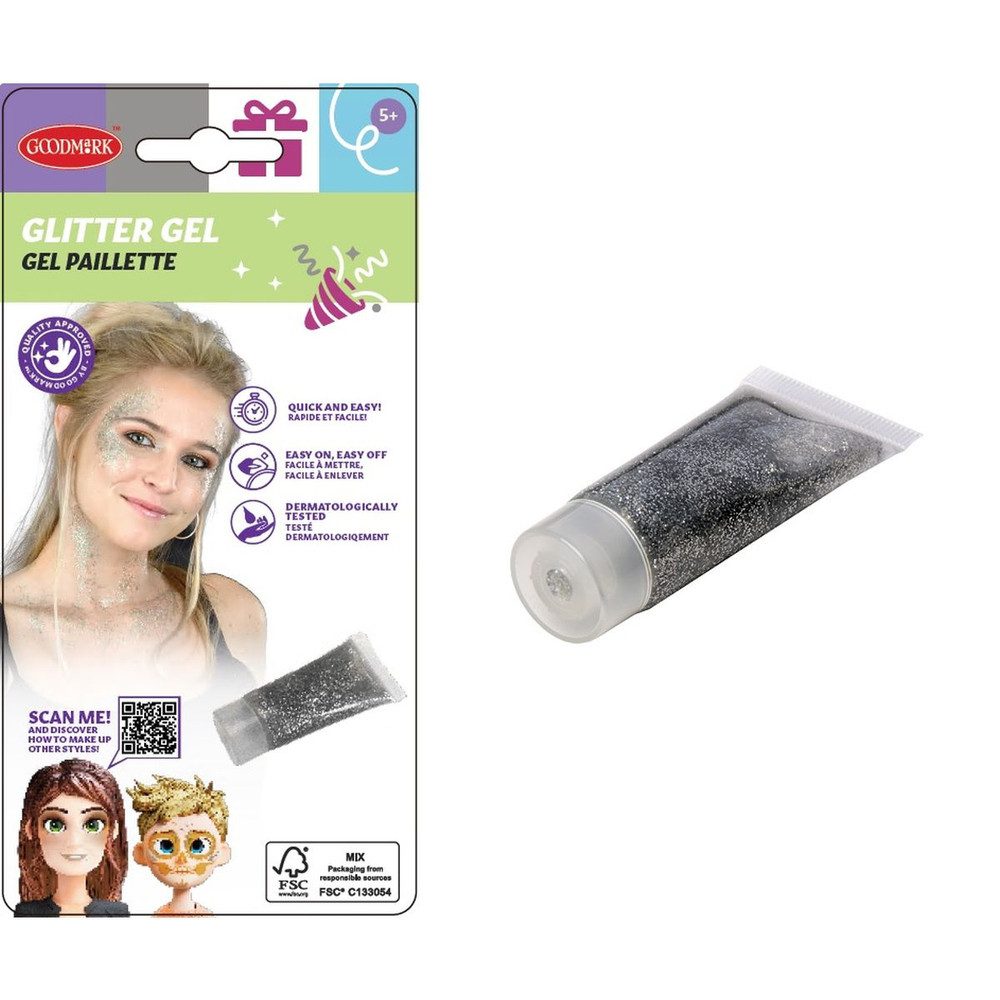 Goodmark Kostüm Make-up - Glitter Gel - silber - 14 ml