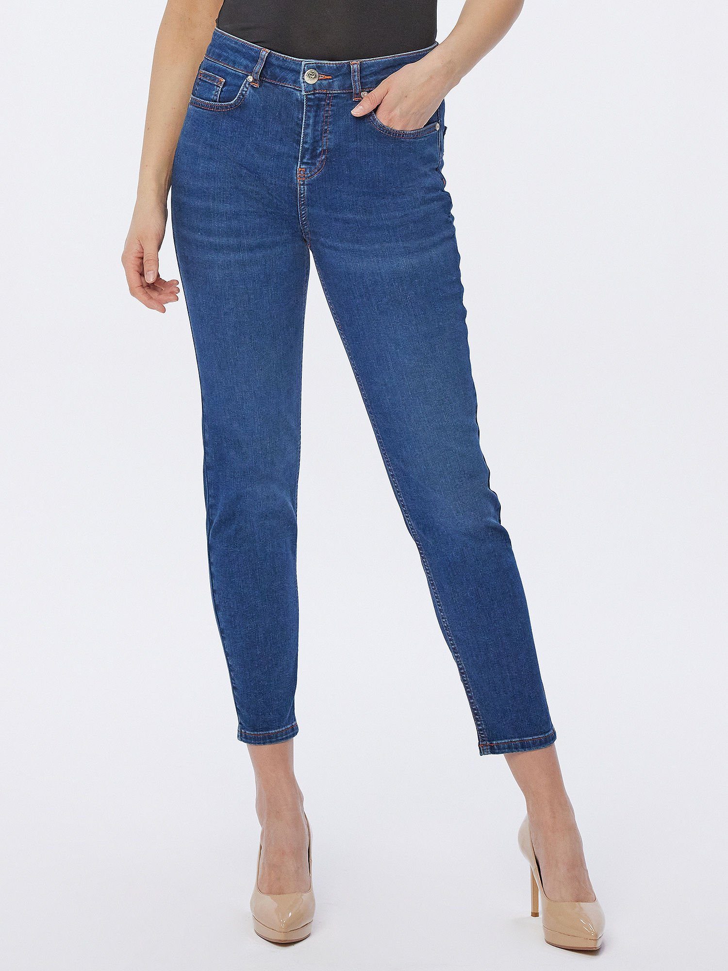 Großer Rabatt Christian Materne Skinny-fit-Jeans Denim-Hose 3D mit Zierstitching