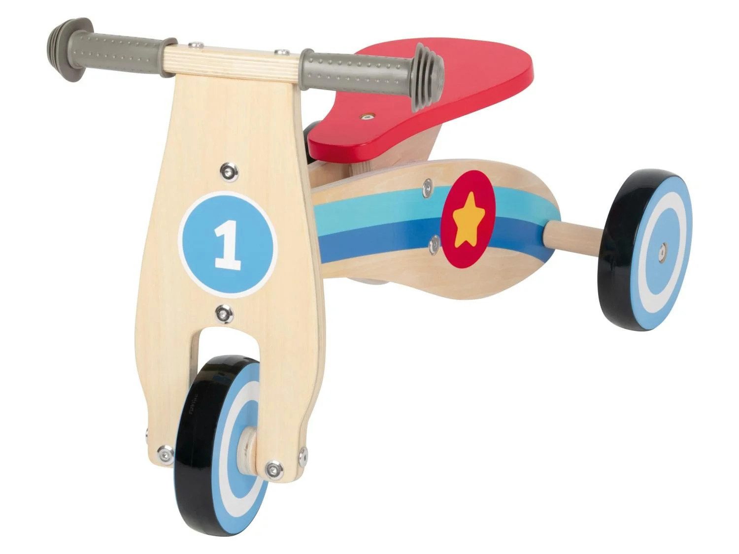 Playtive Fahrrad-Laufrad Playtive Holz Aktiv-Spielzeuge Rutschrad (Einzelartikel, 1 St., Rutschrad aus Echtholz), Motorikförderndes Holz-Rutschrad