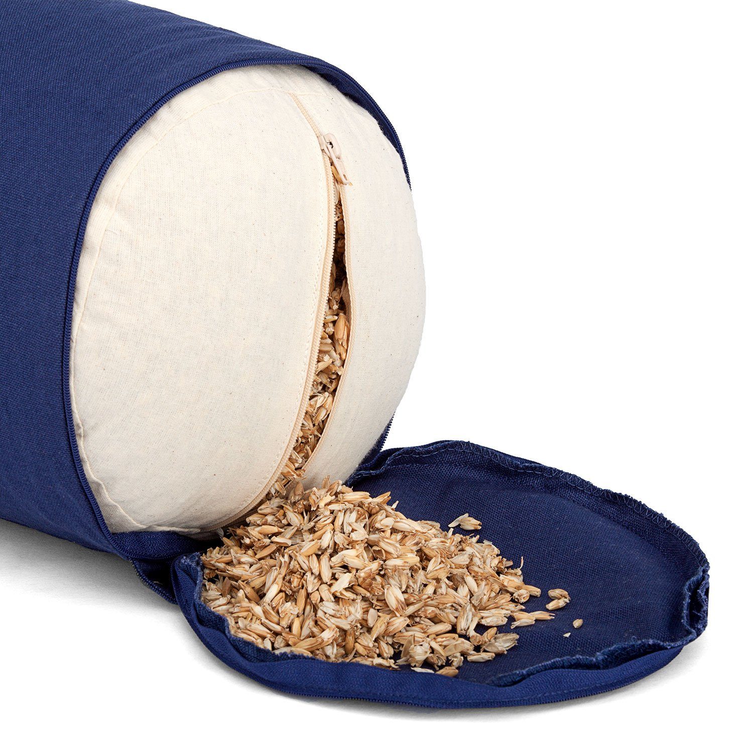 bodhi Yoga Bolster BASIC blau, Dinkelhülsen