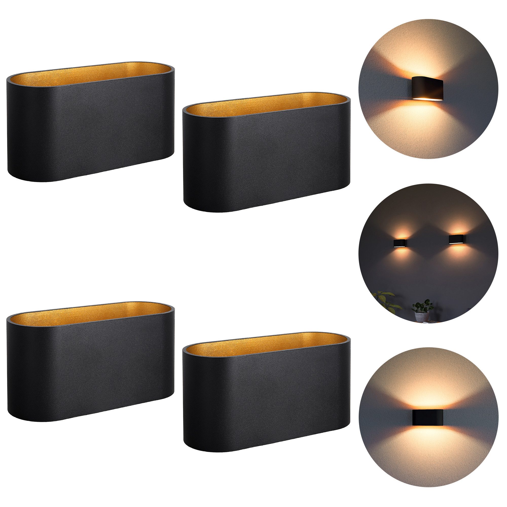 SSC-LUXon LED Wandleuchte Wandleuchte JOBERO schwarz günstig online kaufen