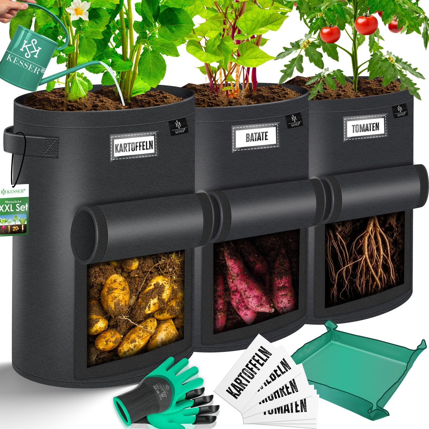 KESSER Pflanzkübel, Kartoffel-Pflanzsack XXL Kartoffel-Pflanzbeutel aus Vli günstig online kaufen