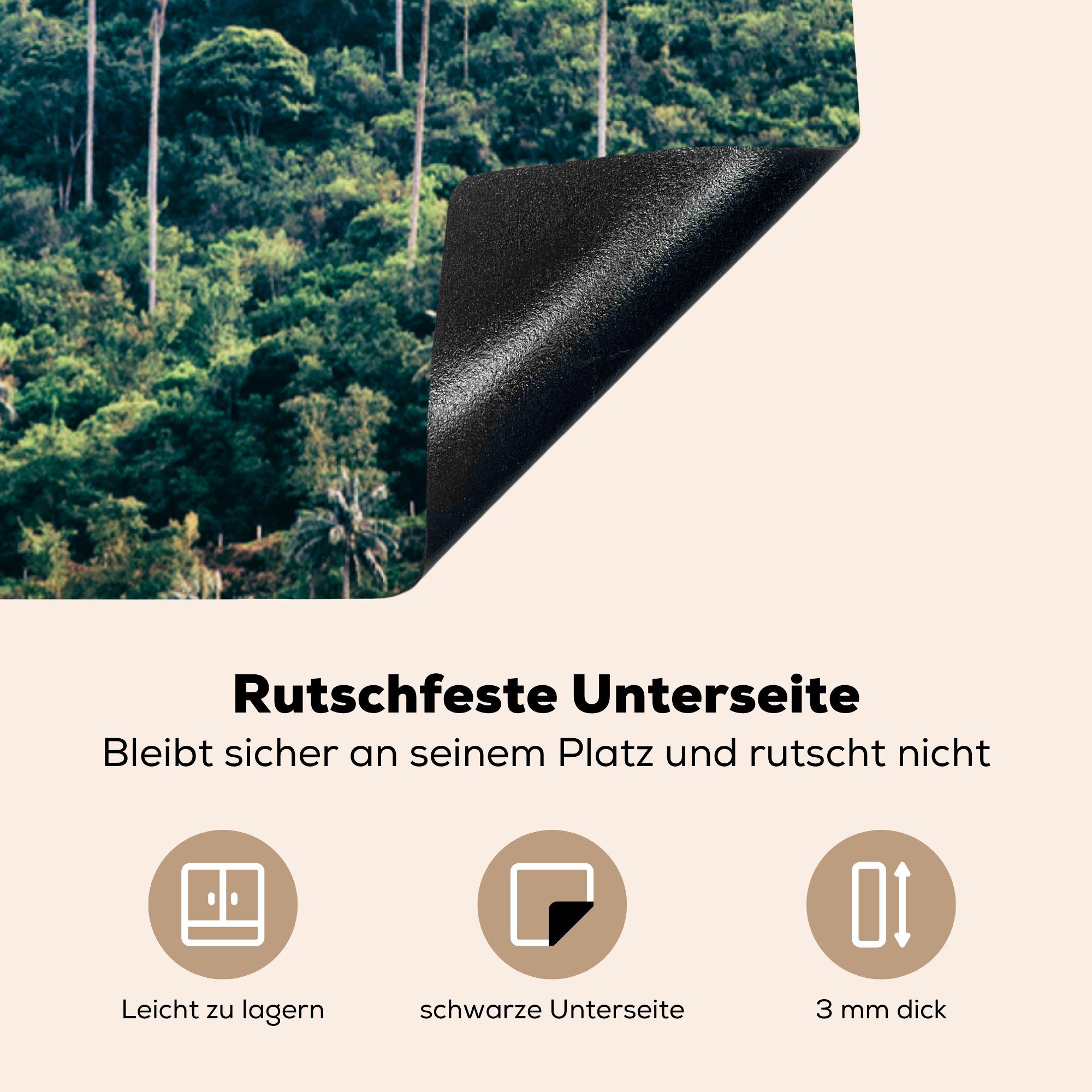 Ceranfeldabdeckung, cm, tlg), Vinyl, für Herdblende-/Abdeckplatte Arbeitsplatte (1 - Bäume 78x78 küche - Kolumbien Berg, MuchoWow