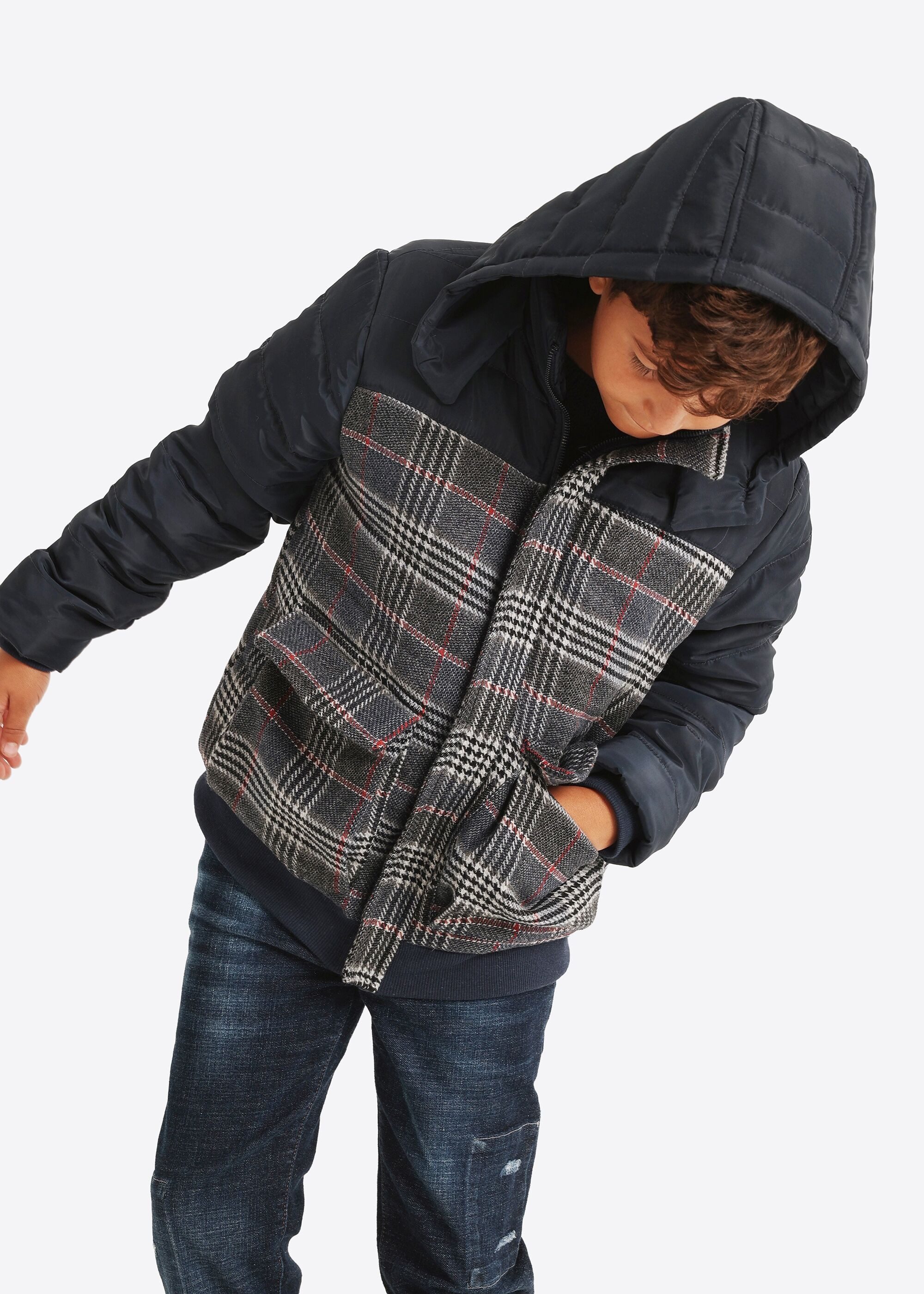 Solang Winterjacke (1-St) mit Karo-Muster