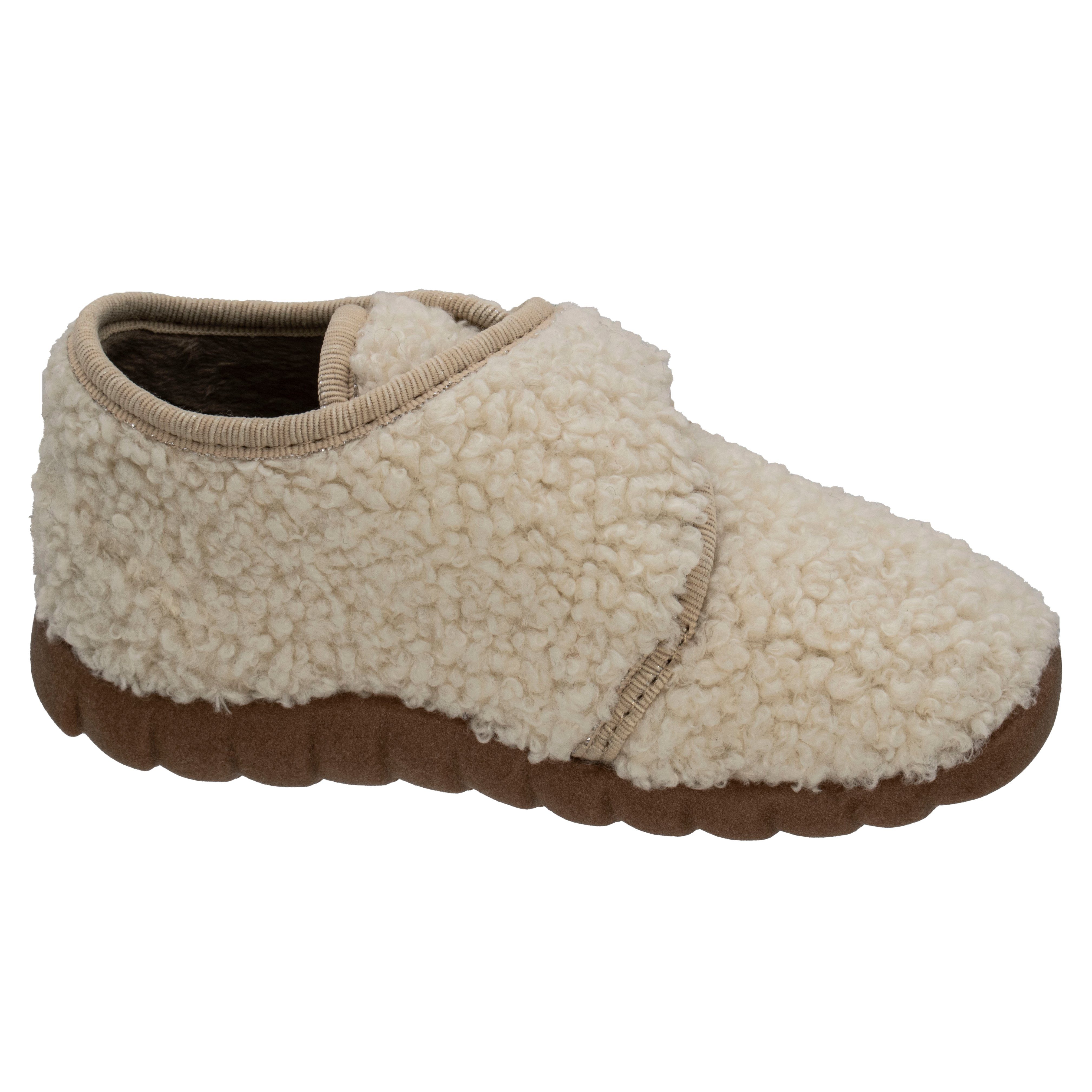 Fischer-Markenschuh Flexi Hausschuh aus Teddystoff, mit Verlours-Futter, mit Klettverschluss – Bild 2 von 5
