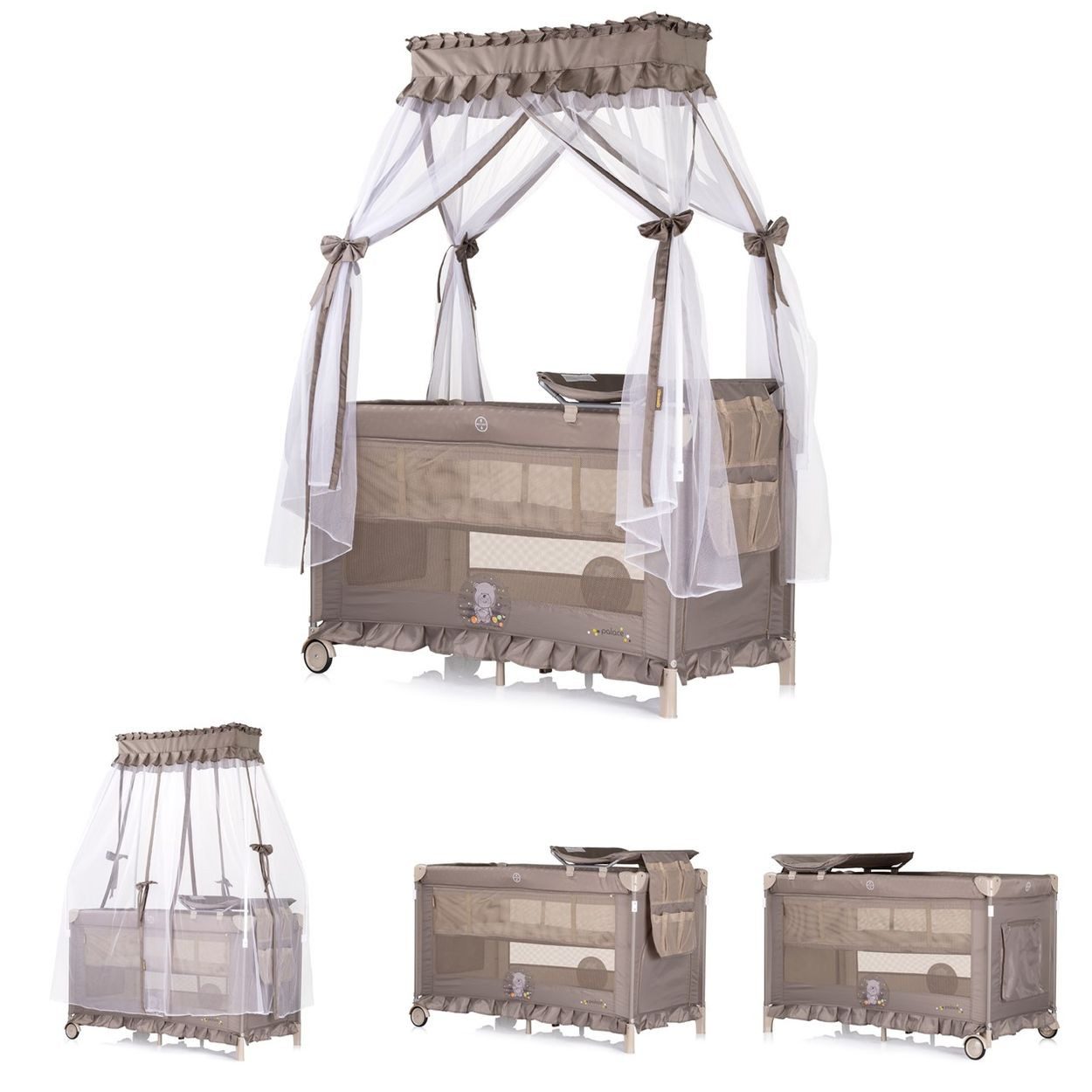 Chipolino Baby-Reisebett Reisebett Palace, Baldachin, Moskitonetz zwei Eben günstig online kaufen