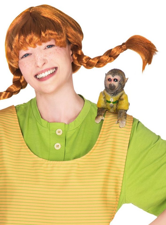 Maskworld Piraten-Kostüm Herr Nilsson Schulterfigur - Fasching Karneval, Klammeräffchen: Pippis frecher Affe als Figur zum Anklemmen