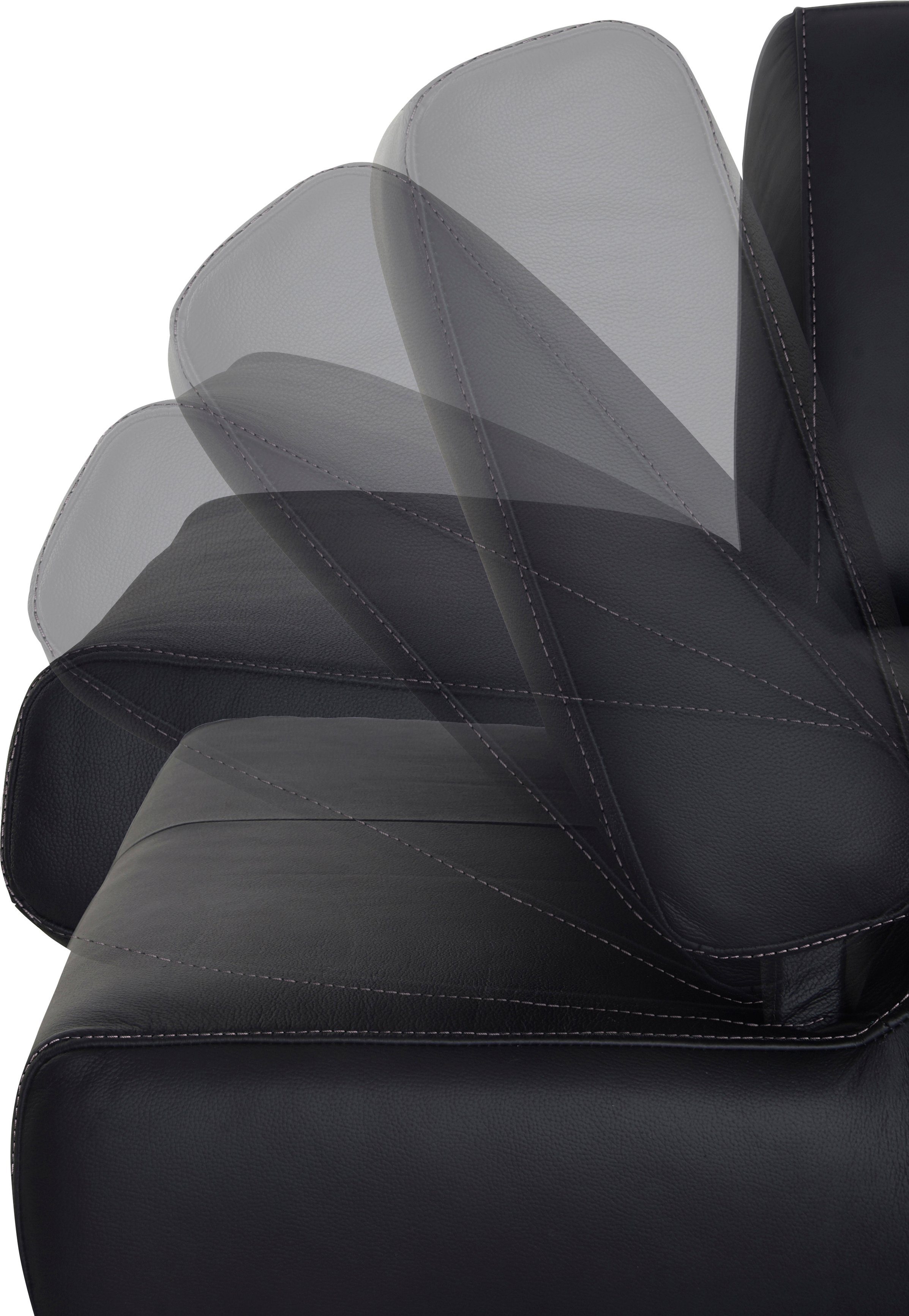 W.SCHILLIG 3-Sitzer taboo, mit Kontrastnaht mit Normaltiefe, weiß inklusive Armlehnenverstellung, Z59