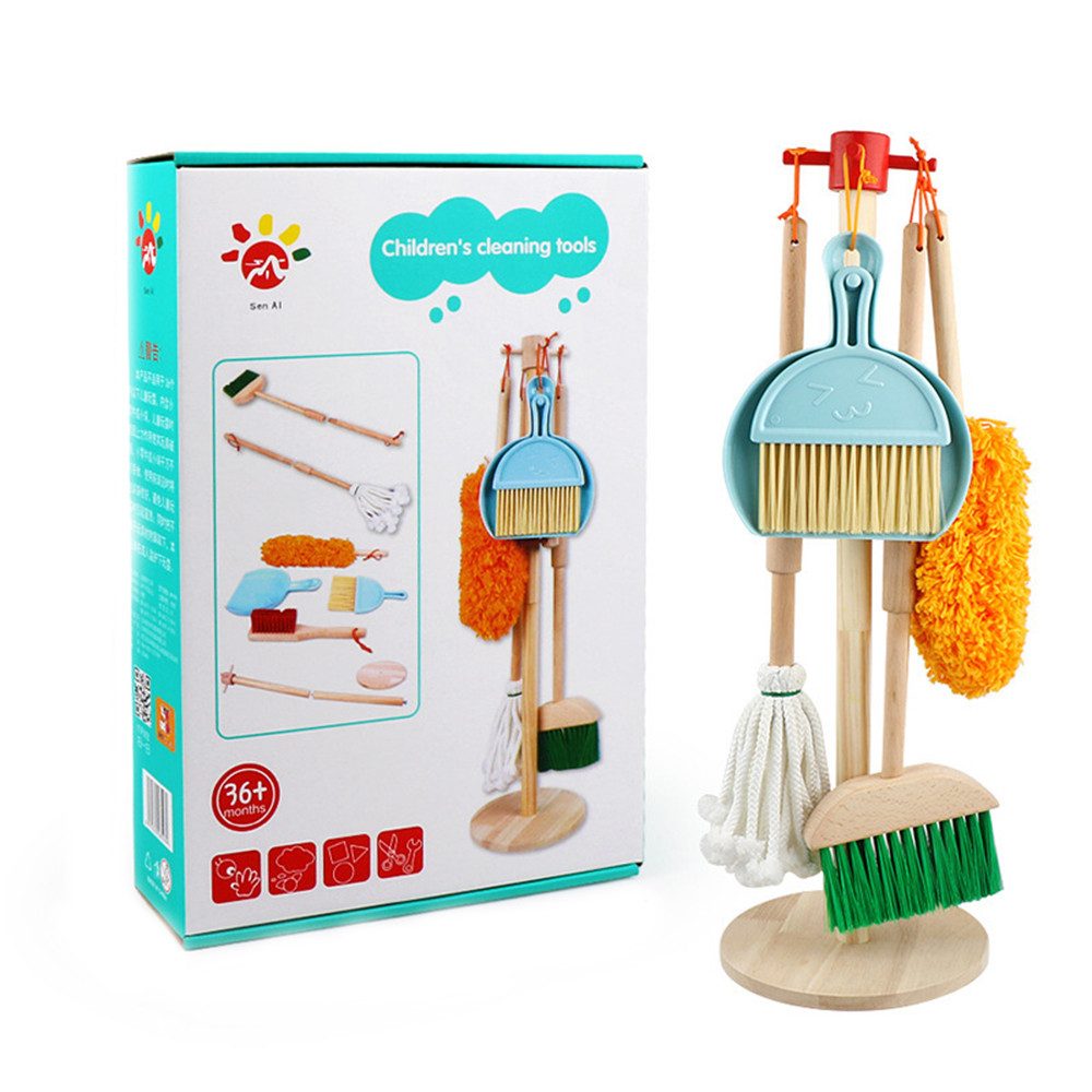 Flintry Kinder-Besen Spielzeug-Putzset, Reinigungsspielzeug-Set für Kinder, Rollenspiel, Besen und Kehrschaufel, Kinder Putzset, Kinderbesen Set ab 3 Jahre