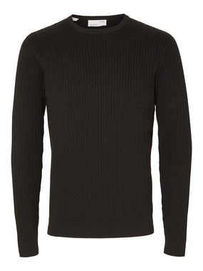 SELECTED HOMME Rundhalspullover SLHBERG CABLE CREW NECK NOOS