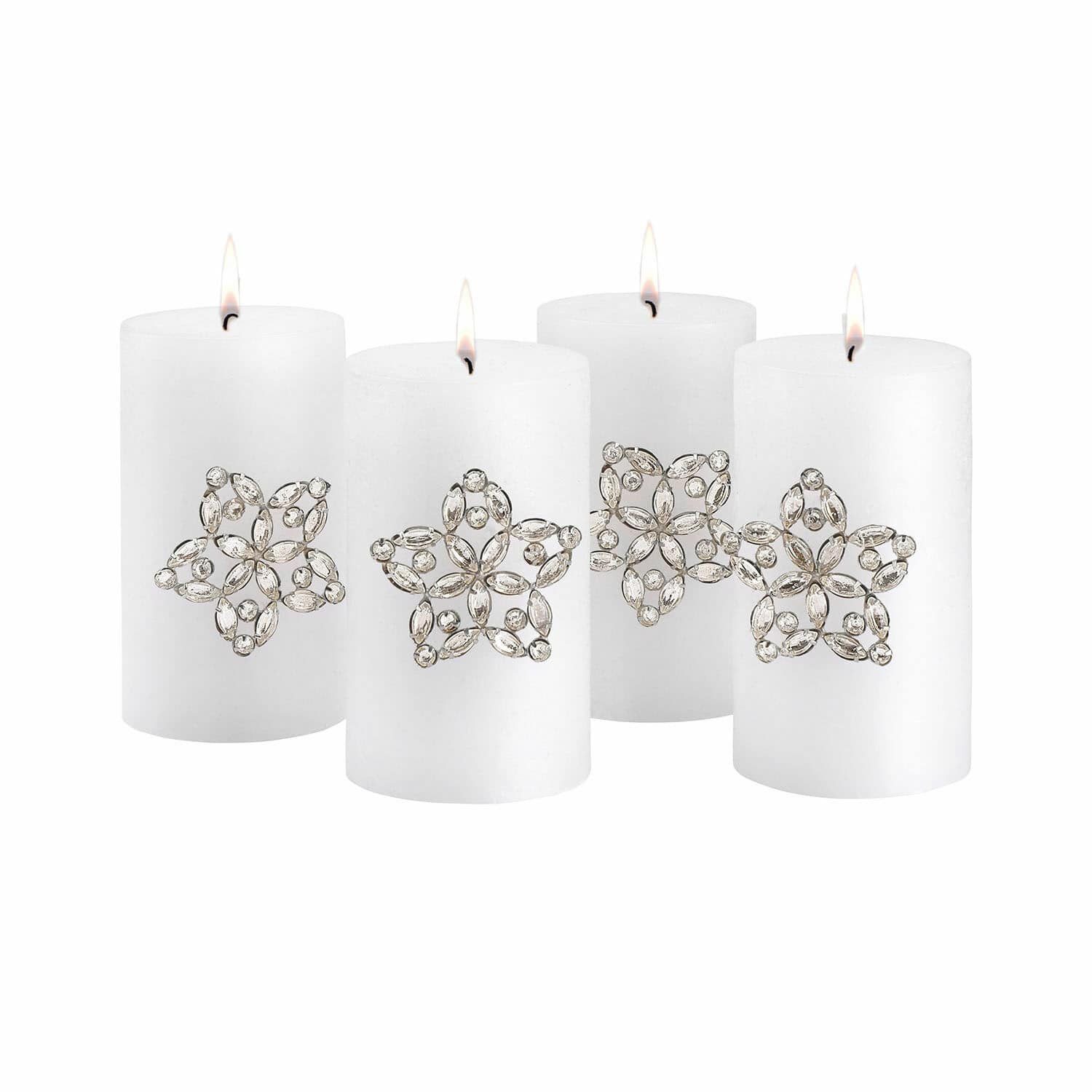 Mirabeau Stumpenkerze Deko-Pin 4er Set Custer silber (4er Set, 4er Set), none
