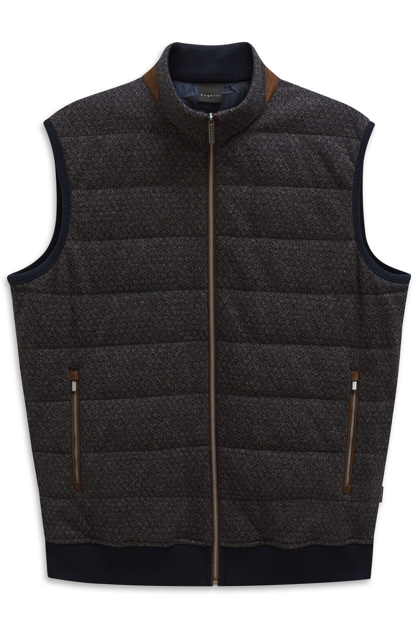 bugatti Sweatweste Regular Fit mit Stehkragen aus einem Baumwollmix