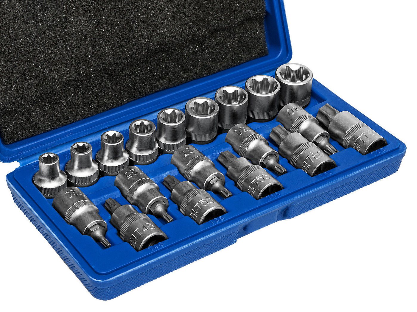 Thumbnail - Falon-Tech Torx-Bit TORX Bitsatz Bitset Steckschlüssel Stecknüsse Nüsse 1/2" 19tlg, 19-St.