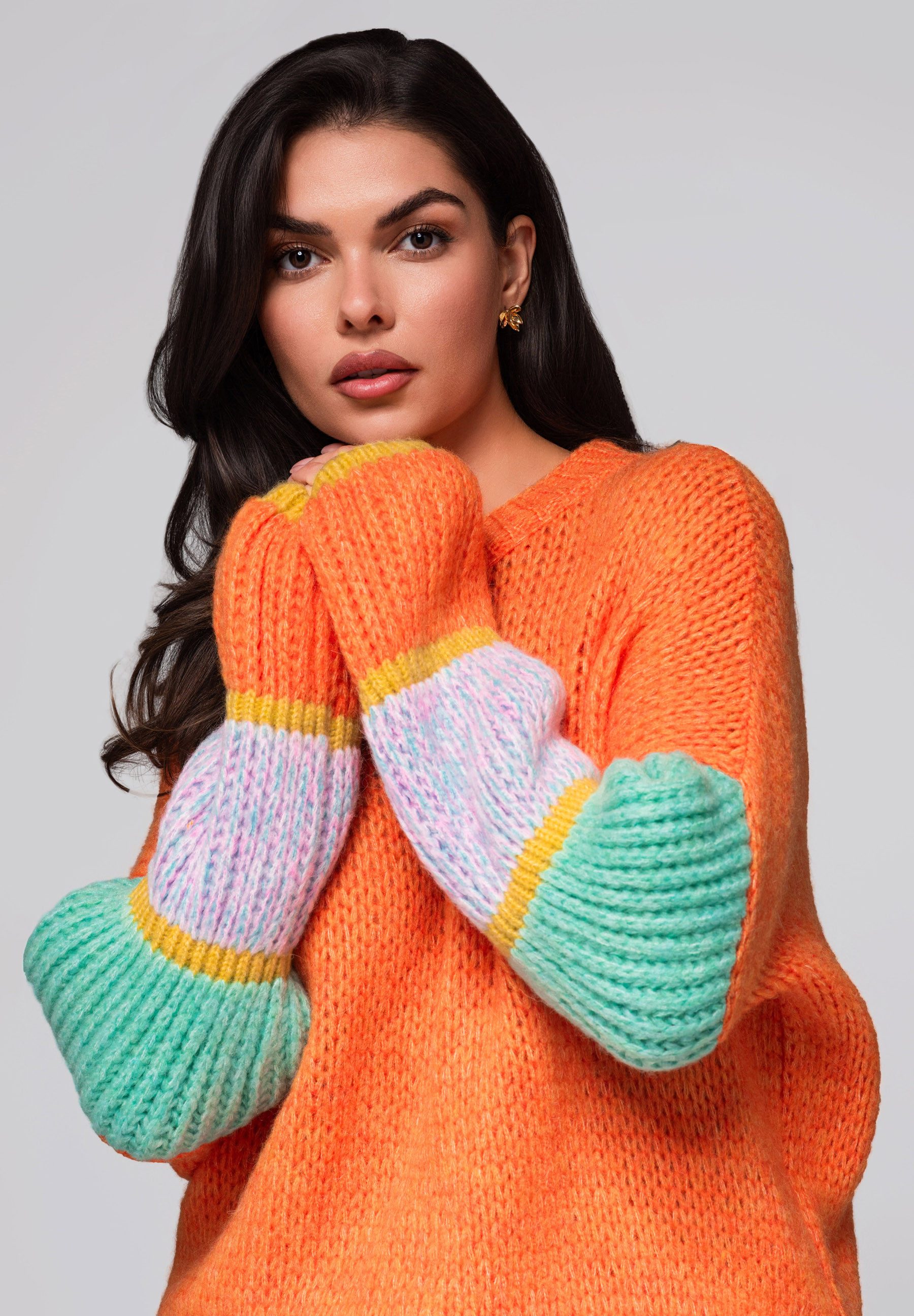 OMBRE Rundhalspullover Pullover mit Farbverlauf günstig online kaufen