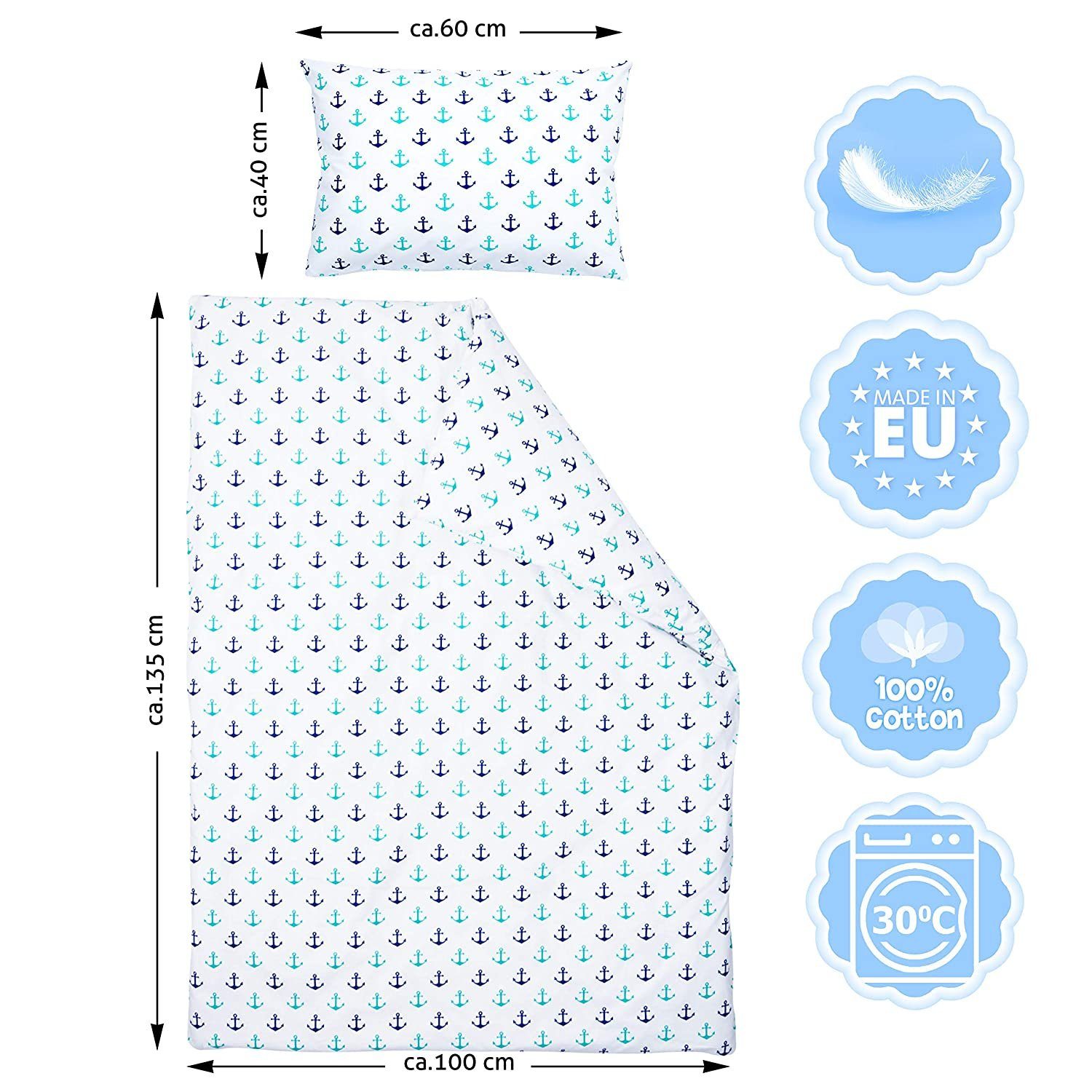Amilian Kinderbettwäsche 100x135 - Bettwäsche Kinder günstig online kaufen