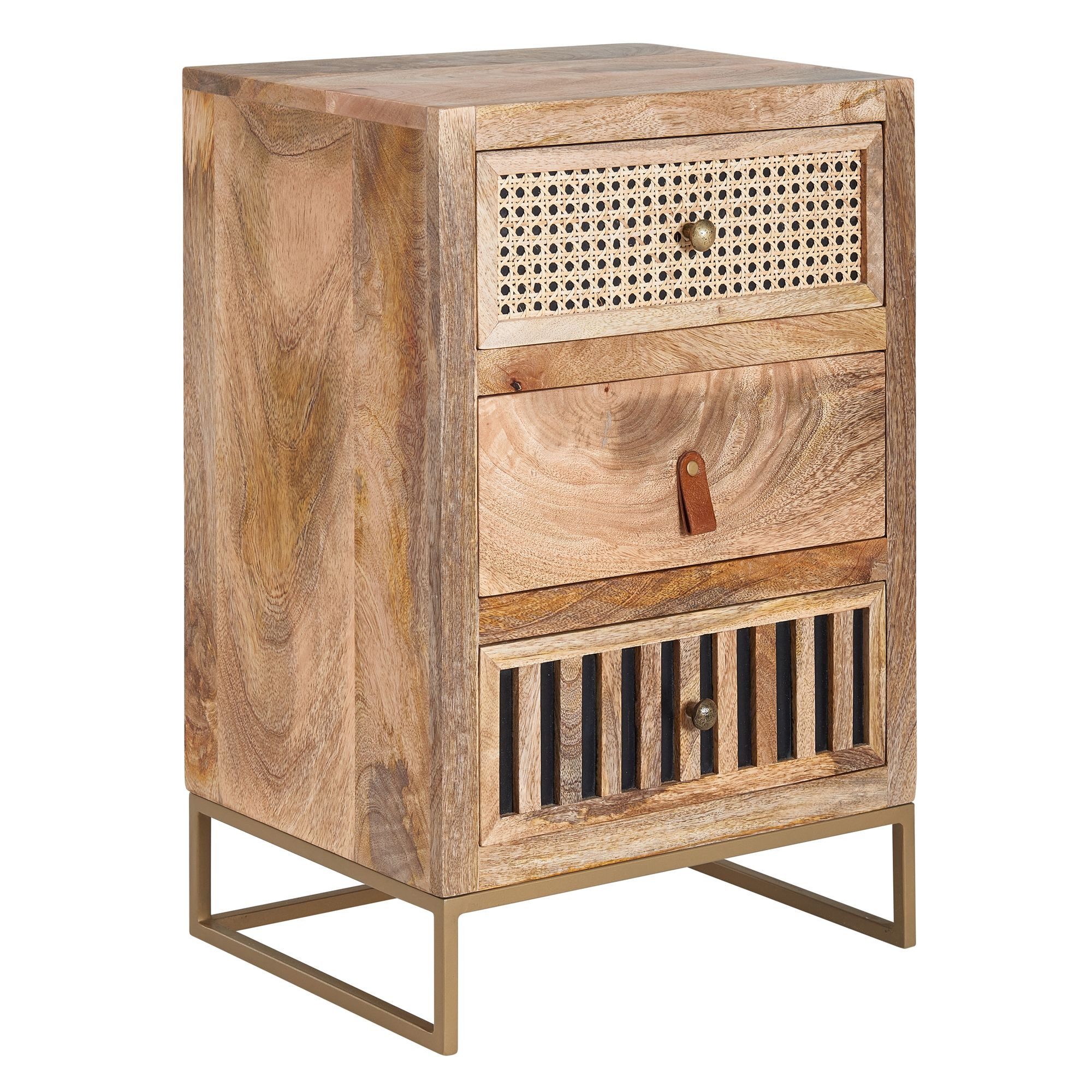 FINEBUY Nachttisch FB71557 (Mango Massivholz / günstig online kaufen