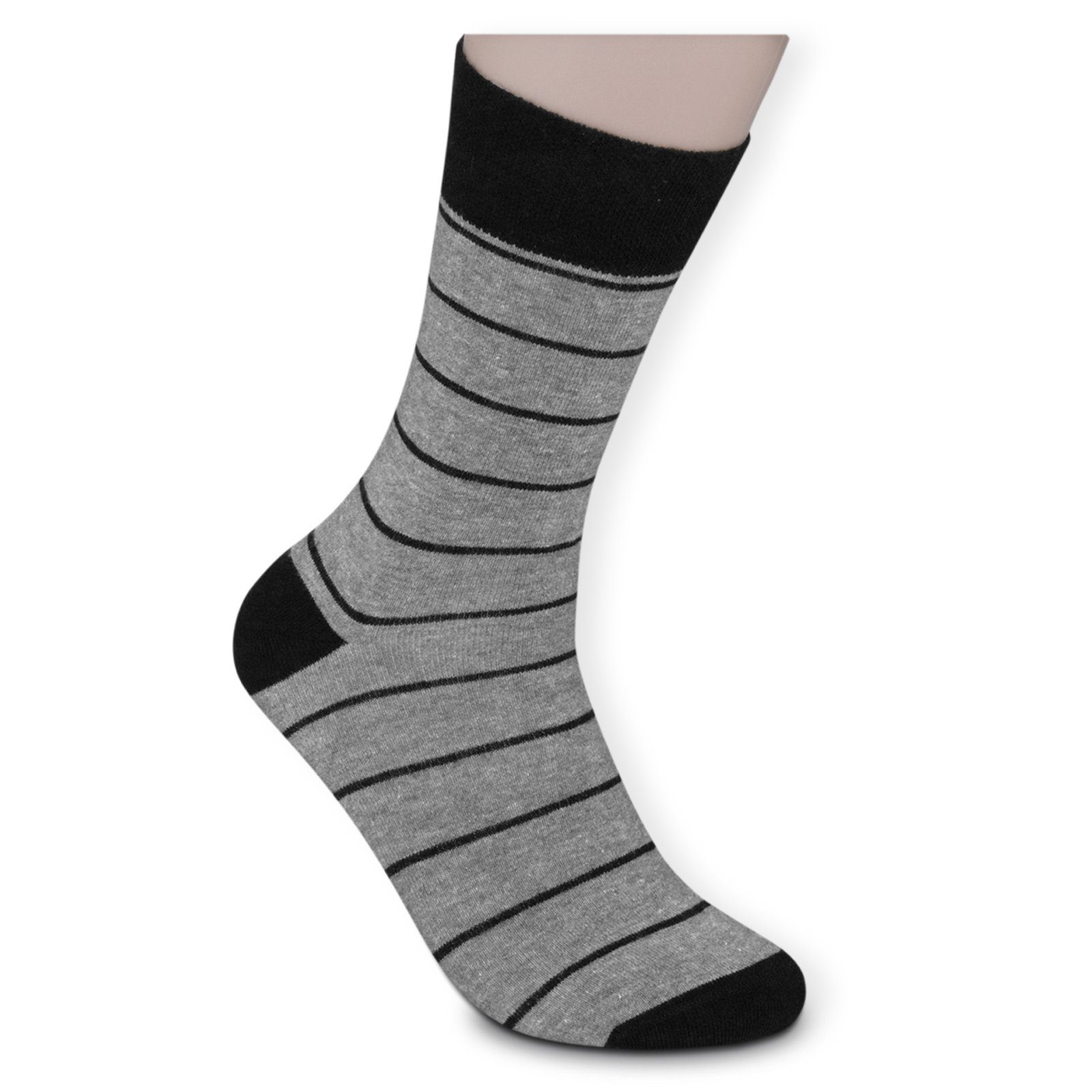 Komfortbund grau schwarz) 5-Paar, MONOCHROM Basicsocken ohne Gummi (Bund, Sockenbude Die mit