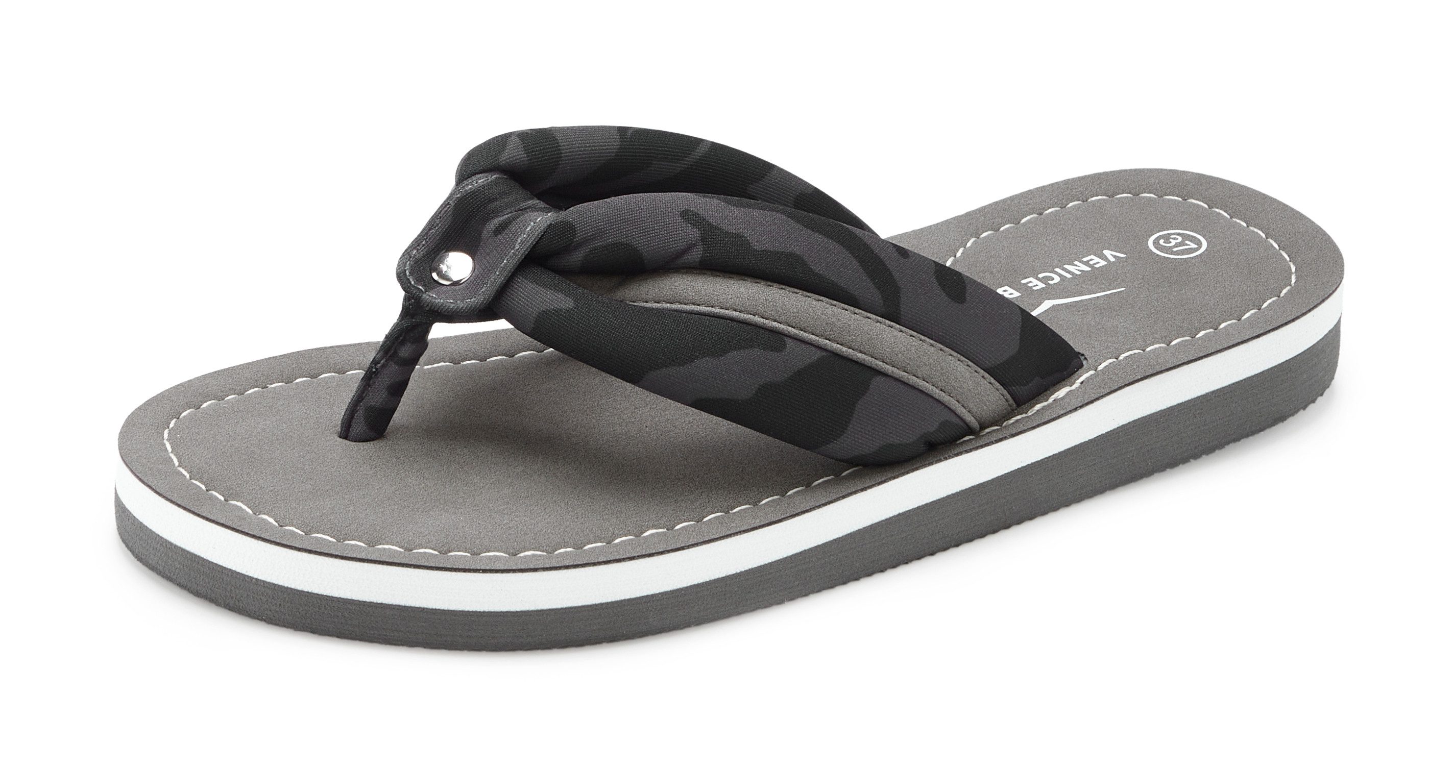Venice Beach Sandale, Badeschuh, Badelatsche, Flip Flop, Badeschlappe, Sommerschuhe Badezehentrenner NEU Zehentrenner mit wasserabweisender und leichter Sohle VEGAN