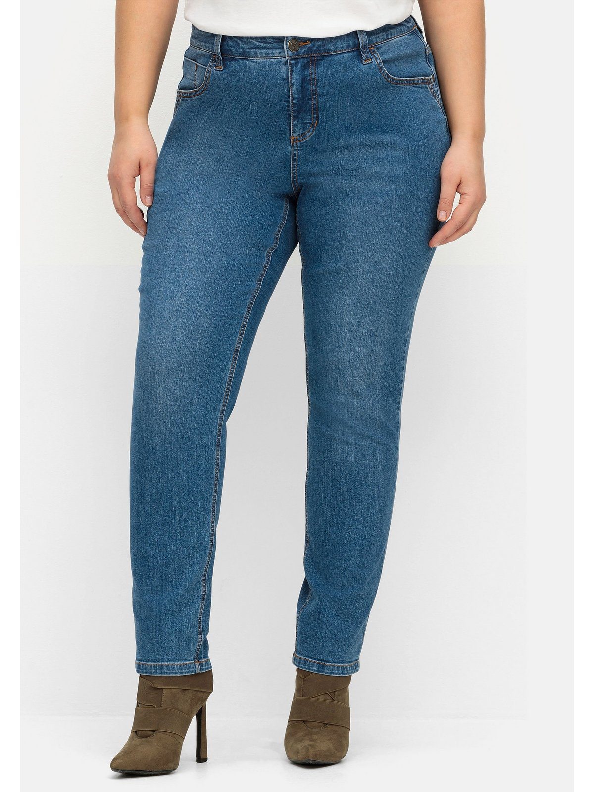 Sheego Stretch-Jeans Große Größen aus blue PIA, elastischem Denim Denim
