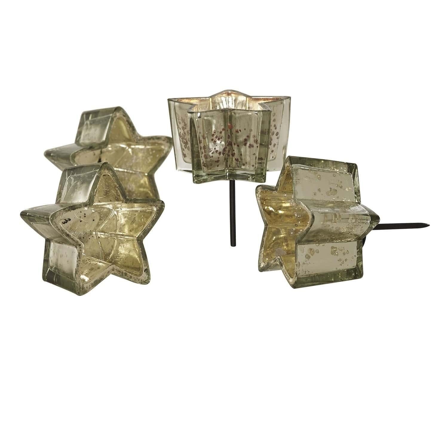 Mirabeau Adventskranz Steckwindlicht 4er Set Bernice silber günstig online kaufen