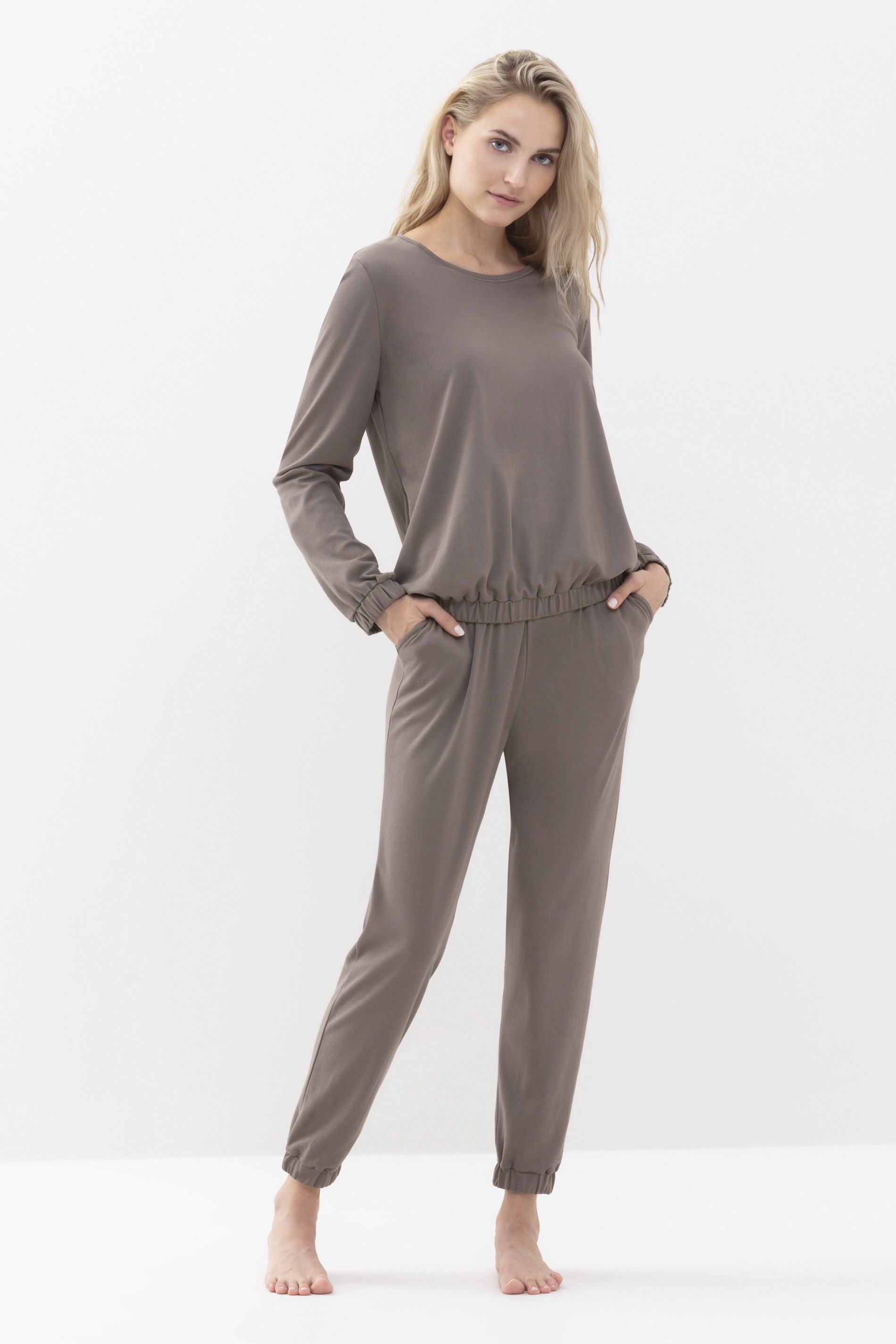 Mey Pyjamaoberteil Damen Serie N8TEX 2.0 Uni (1-tlg) Basic Shirt, zeitloses Design, Baumwoll-Mix, Rundhals